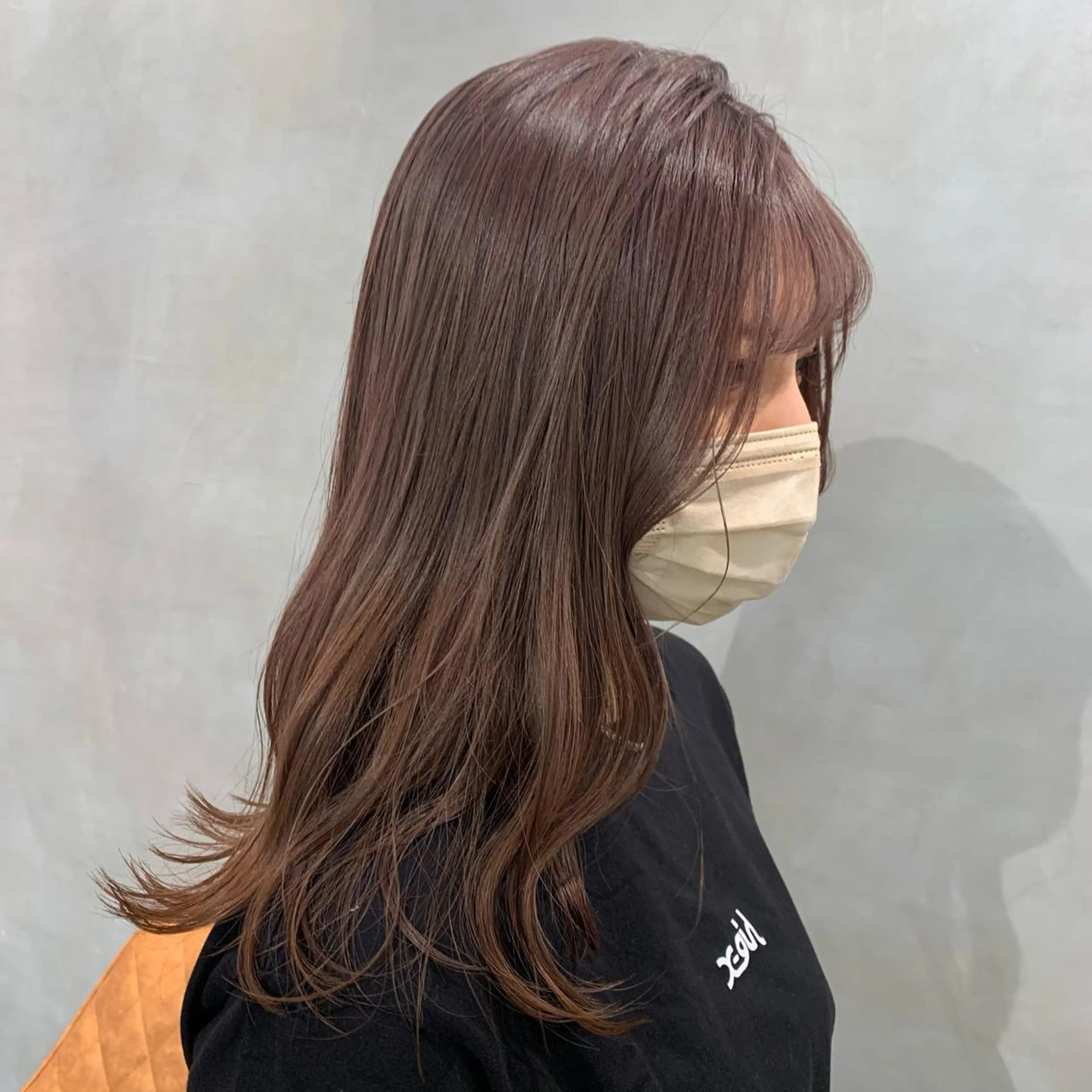 セミロング カラー ブリーチ ブラウンカラー 透明感カラー 🫧オリーブ/赤み消 し/暗髪🫧野本麗奈のヘアスタイル