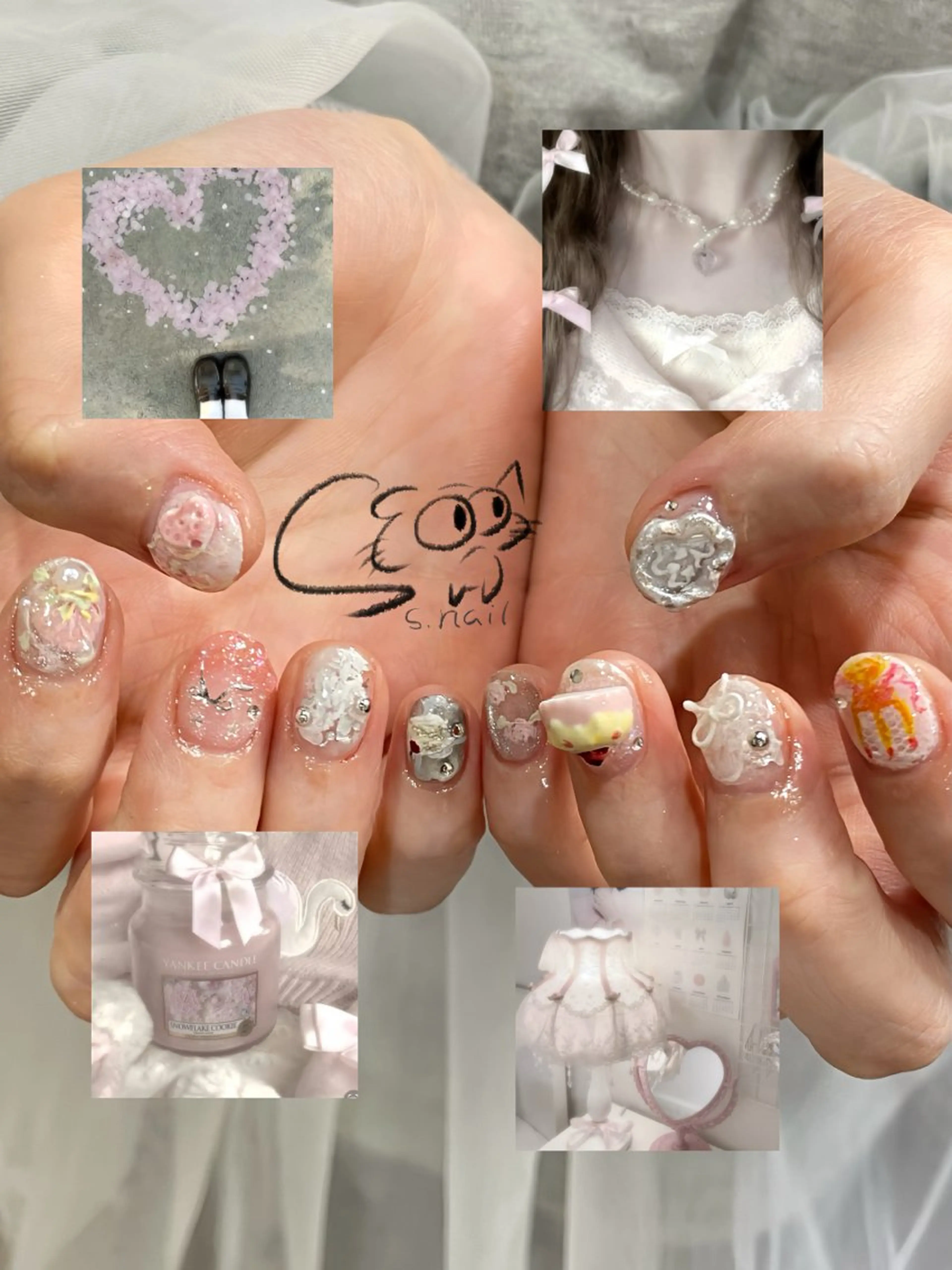 ネイル アートネイル フレンチネイル ジェルネイル キラキラネイル ラメ(グリッター) ハンドネイル S.nail所属・S.nail _のネイルデザイン