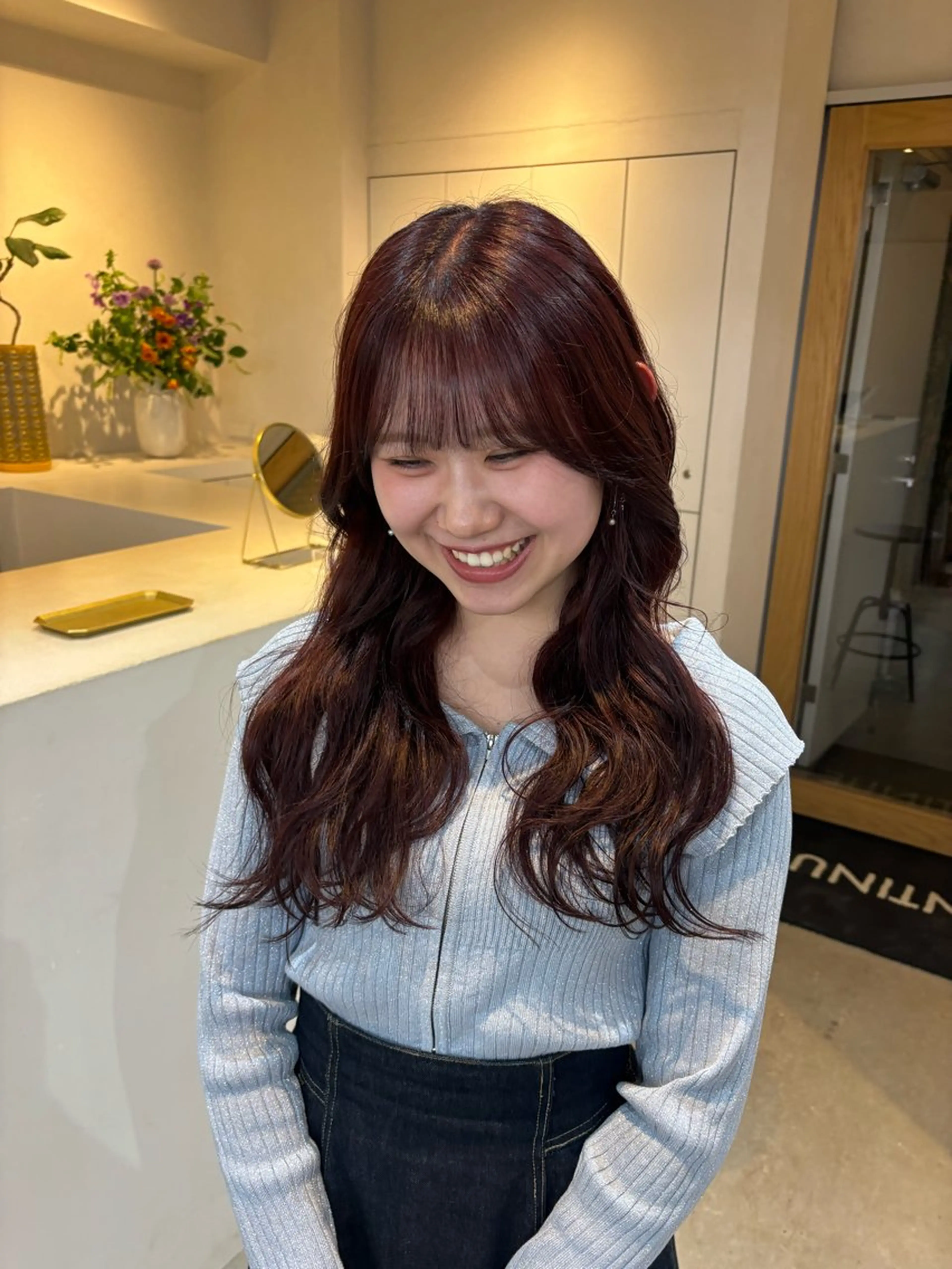 カラー ブリーチ ダブルカラー ブリーチなしカラー ピンクカラー 暖色/透明感カラー かずきのヘアスタイル