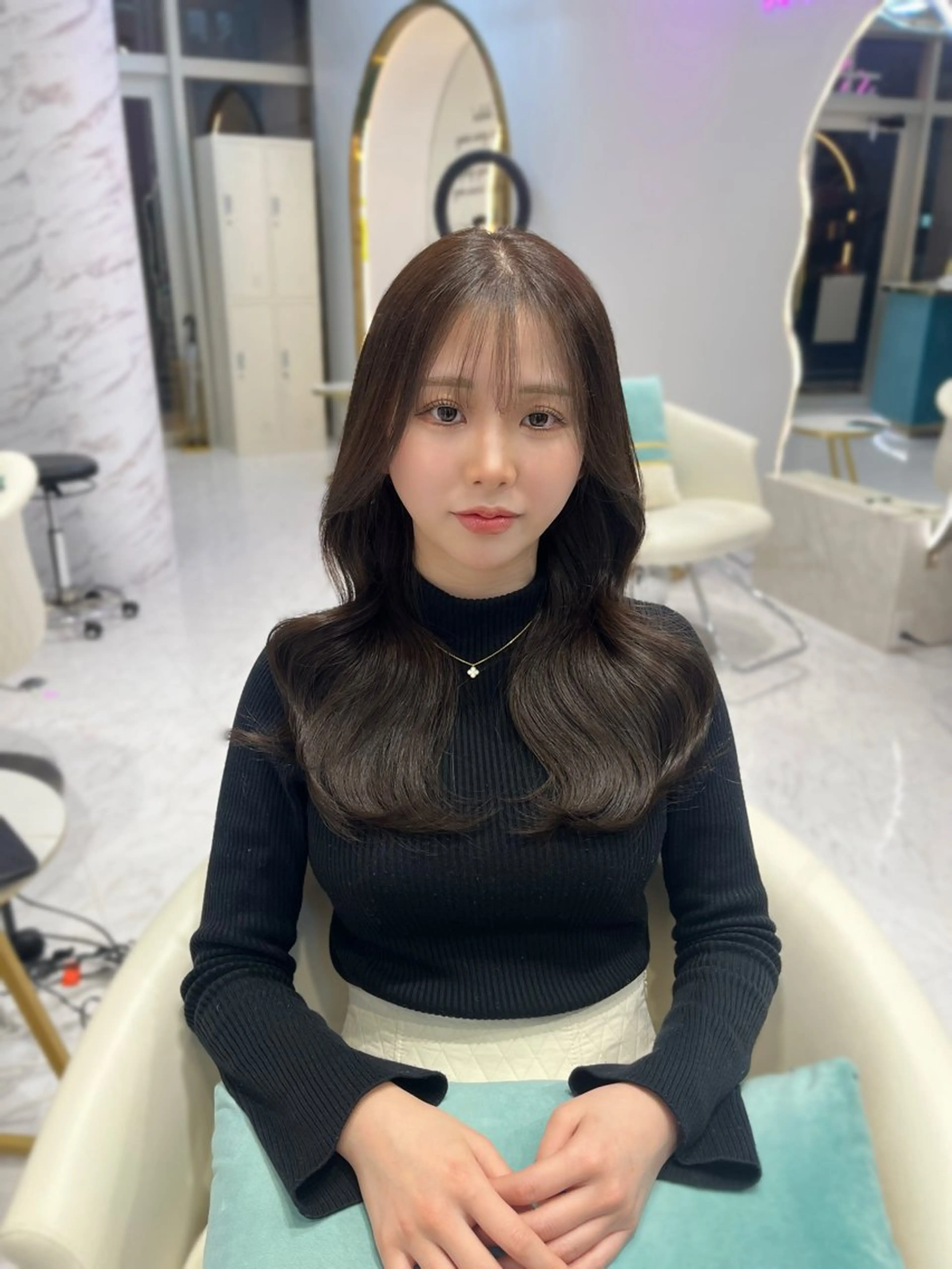 ロング カラー カット ヘアカラー トリートメント 名古屋/透明感カラー /韓国ヘア/高木梨帆のヘアスタイル