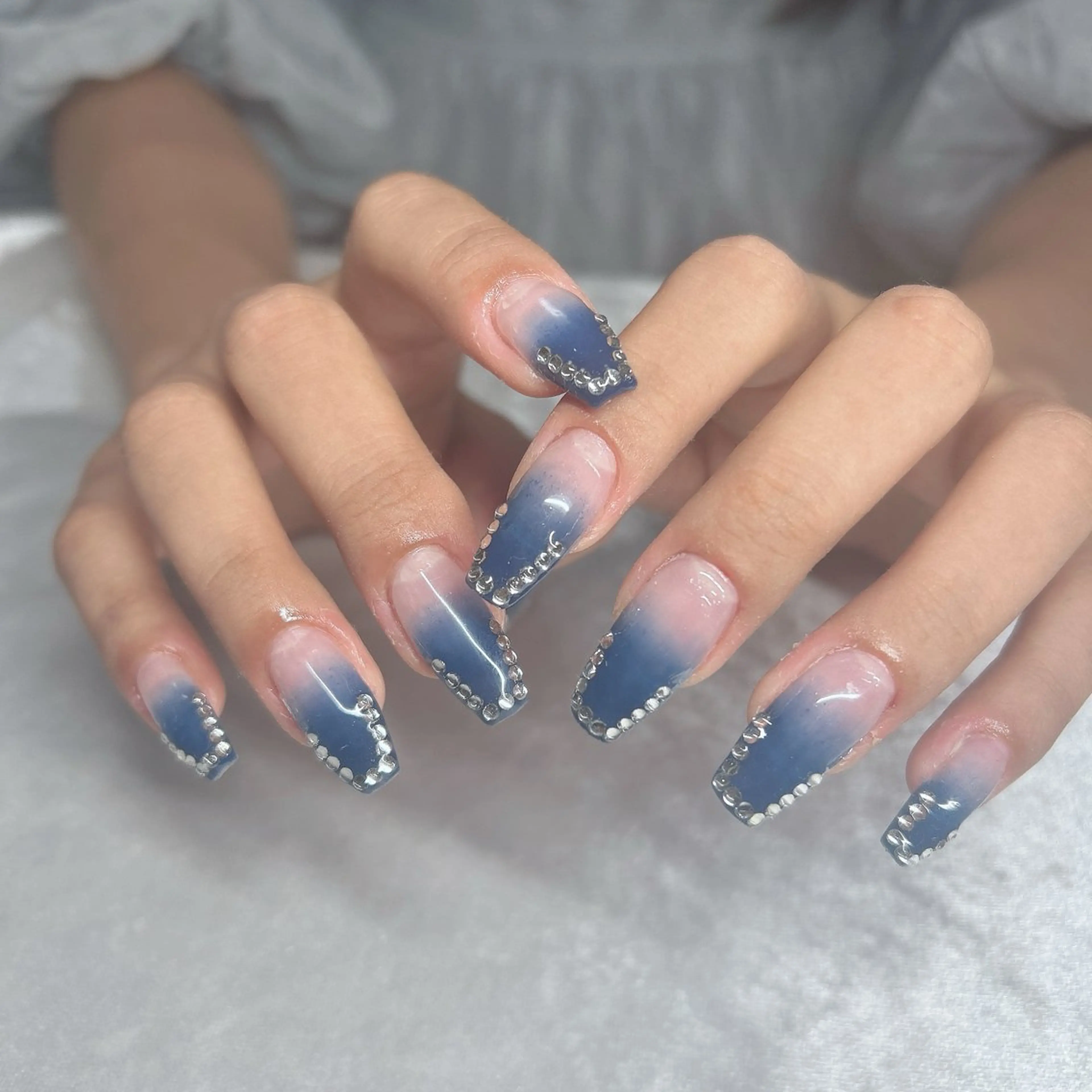 ネイル 韓国ネイル ネイビー ハンドネイル Bestnail所属・Best Nail Yu🎀🫧のネイルデザイン