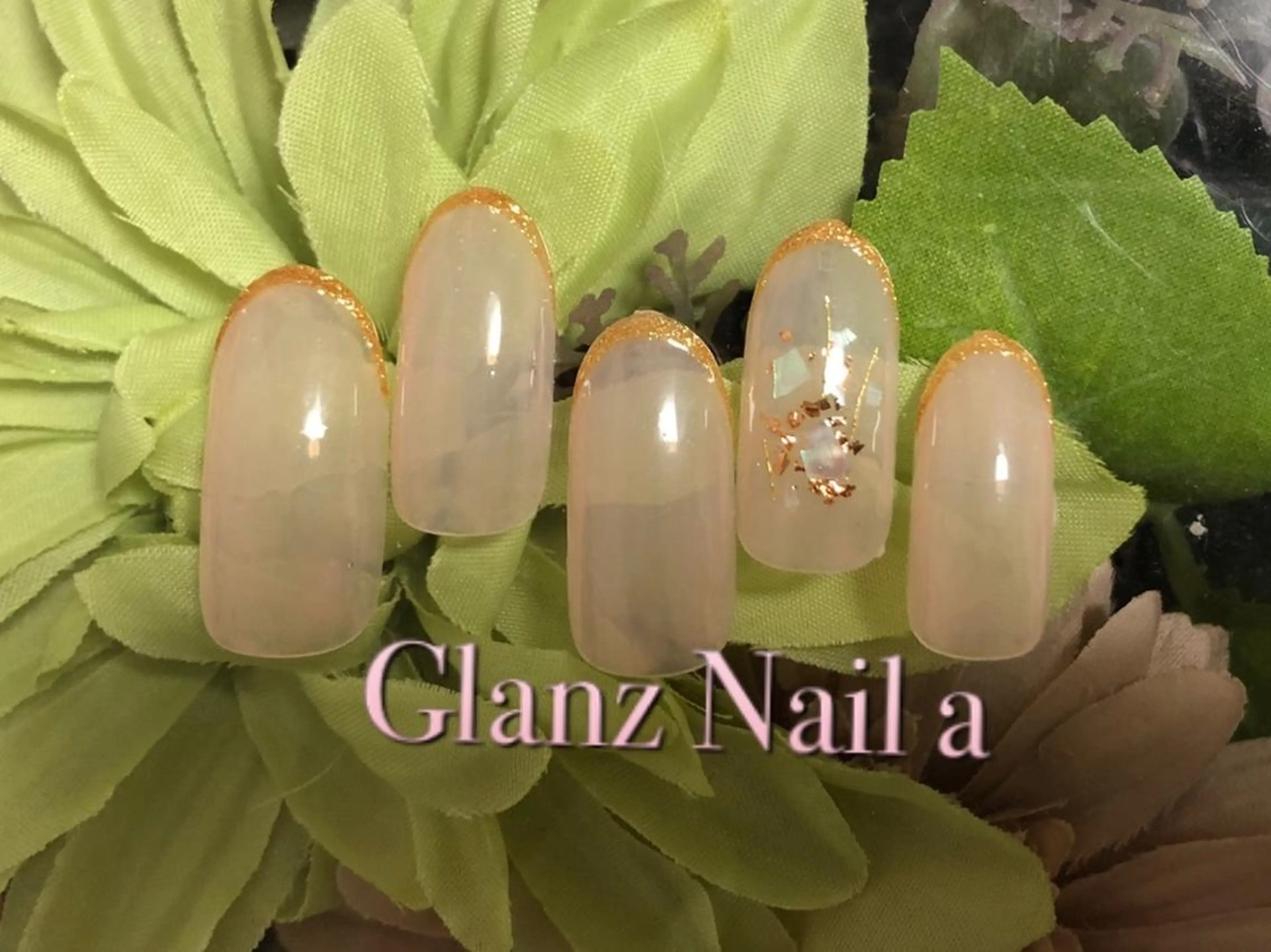 ネイル フレンチネイル キラキラネイル ラメ(グリッター) Glanz  Nail aのネイルデザイン