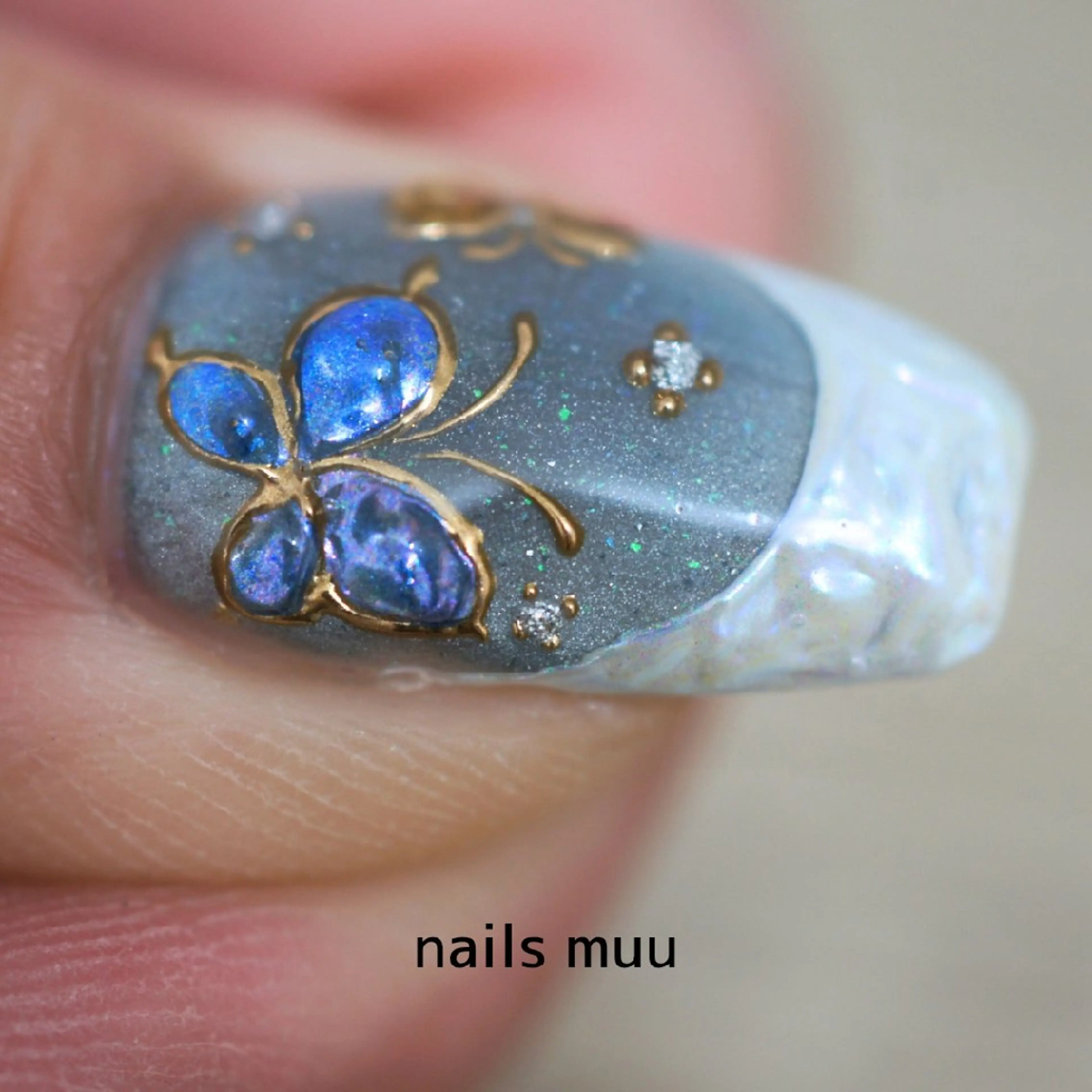 ネイル アートネイル フレンチネイル マグネットネイル ハンドネイル nails muu まゆのネイルデザイン