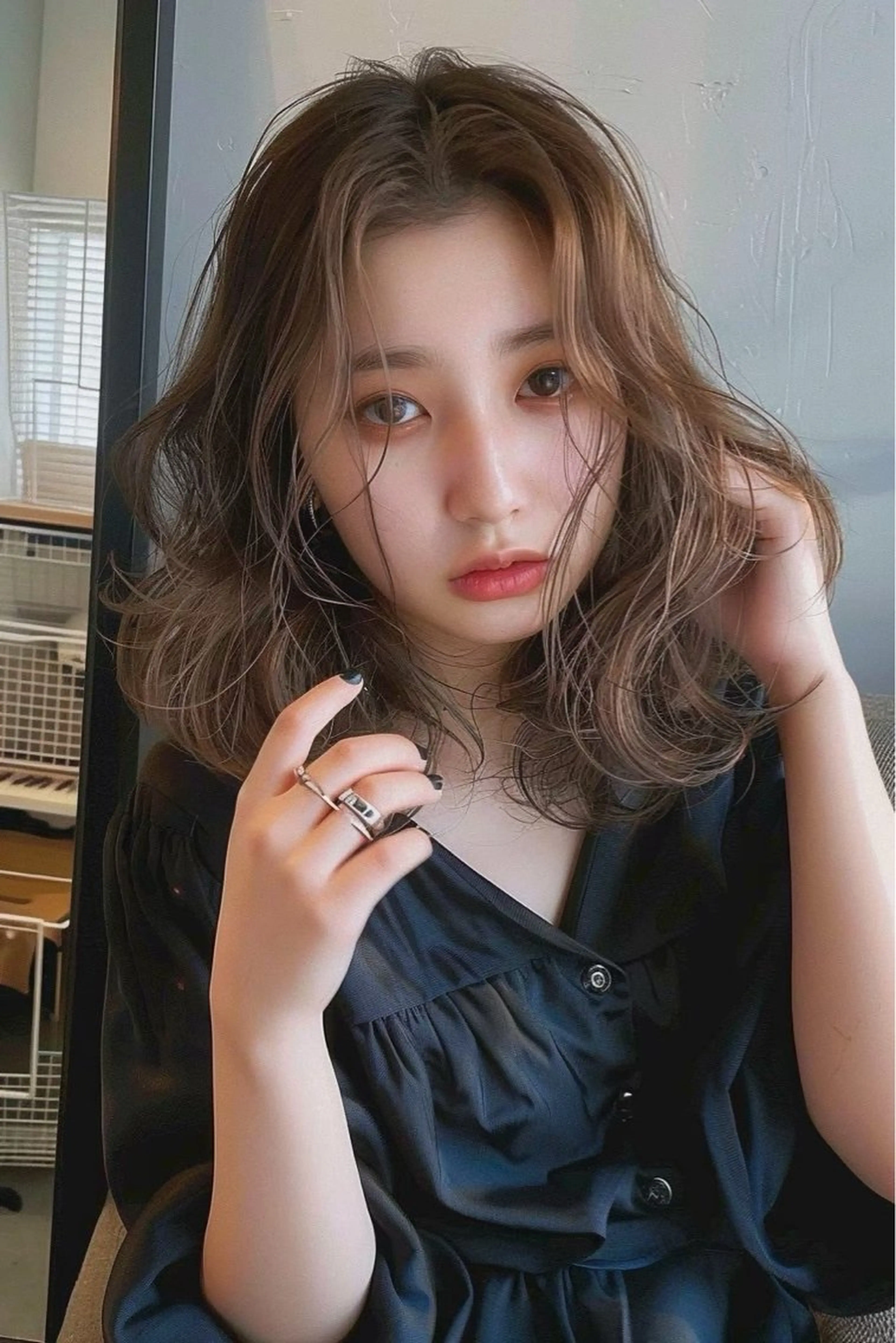 セミロング 最新ケアカラー 髪質改善YUTOのヘアスタイル