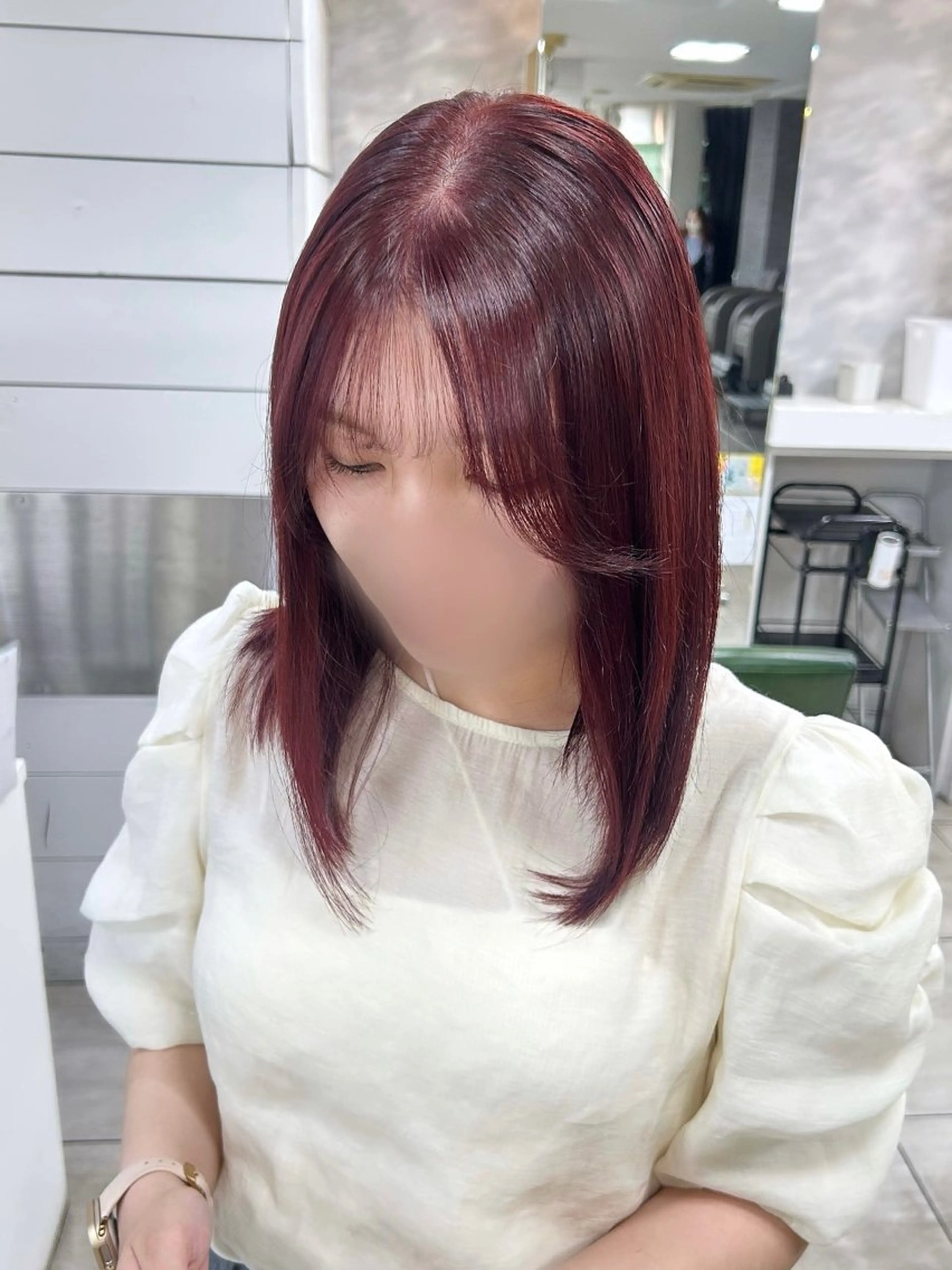 セミロング カット ヘアカラー 🫧艶髪カラー🫧 森本くるみのヘアスタイル