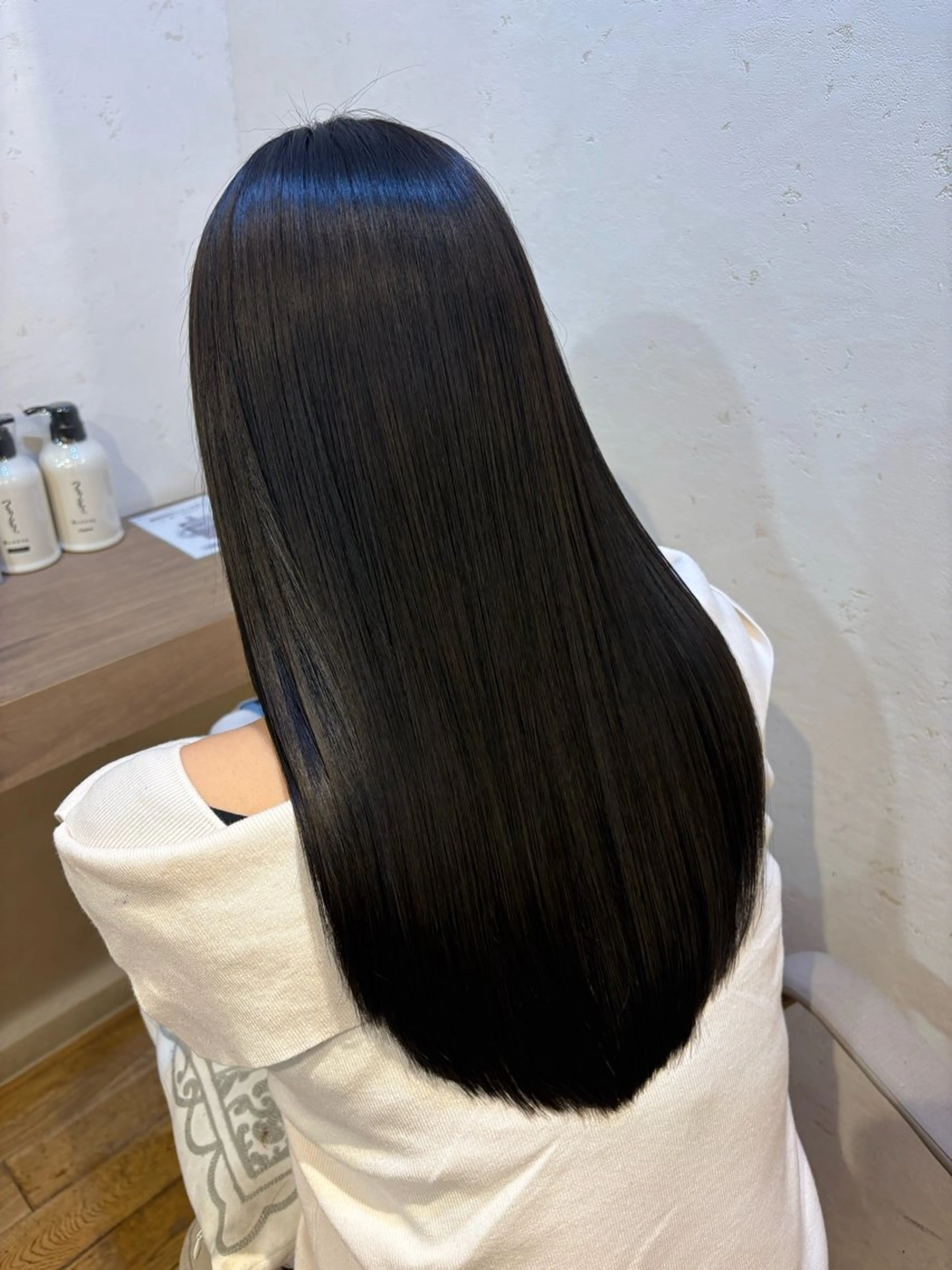 ロング カット 縮毛矯正 トリートメント ベージュ／Wカラー/ 神戸元町/RYO.のヘアスタイル