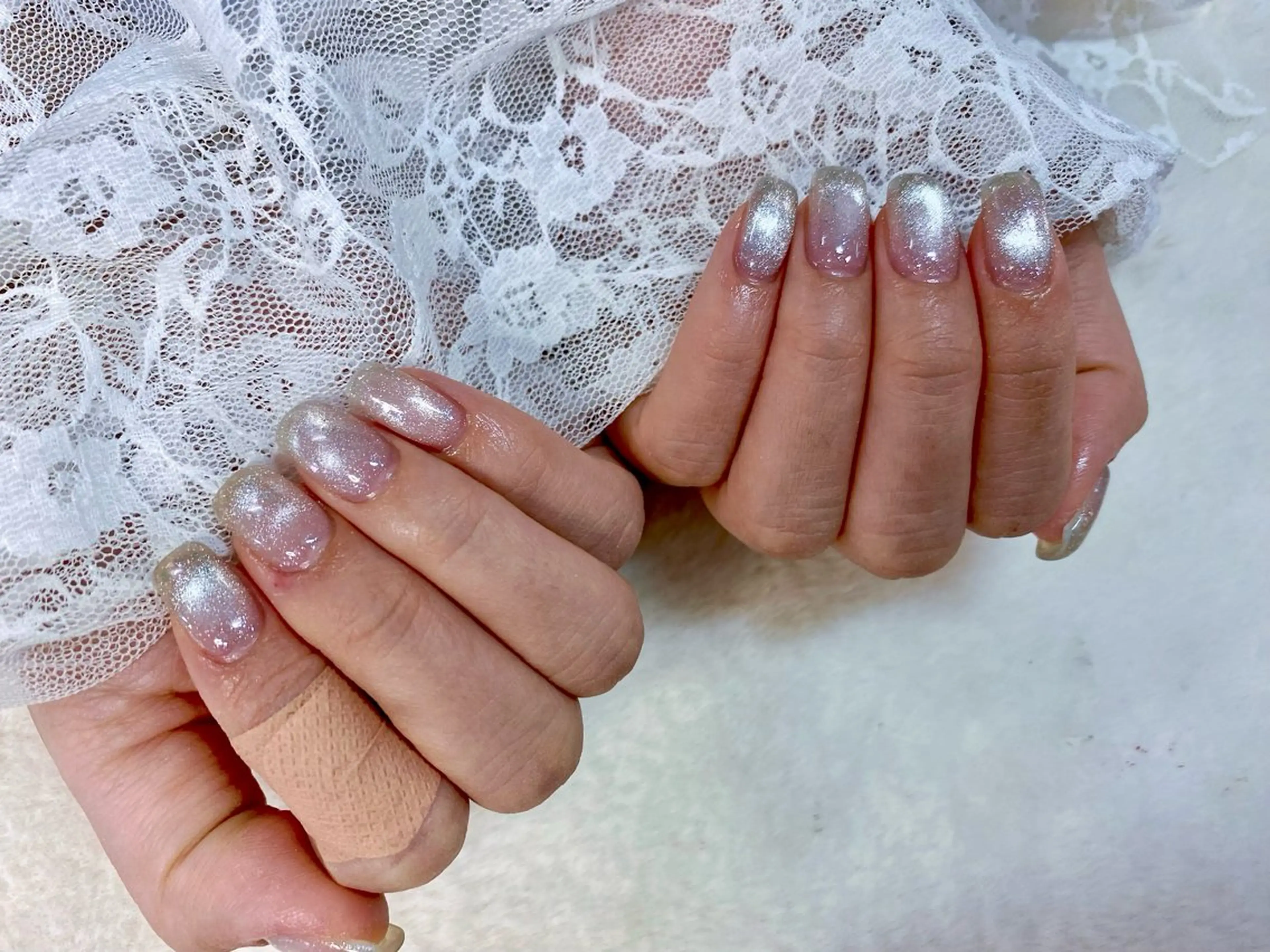 ネイル マグネットネイル シルバー ハンドネイル ハンドケア Epokku ネイルサロンのネイルデザイン