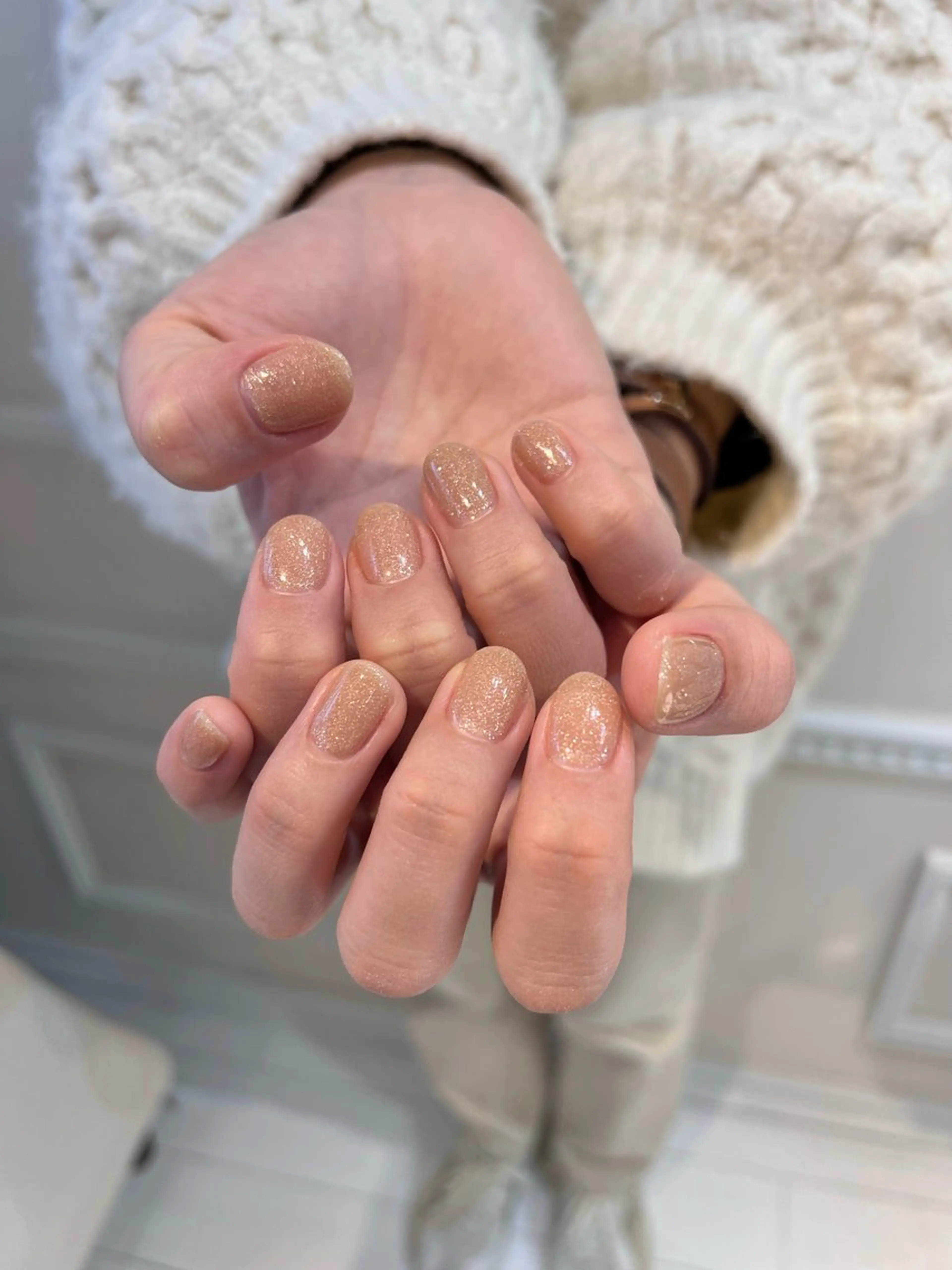 ネイル ラメ(グリッター) ハンドネイル 🎀チーク/ちゅるん 🫧chisa🎀のネイルデザイン