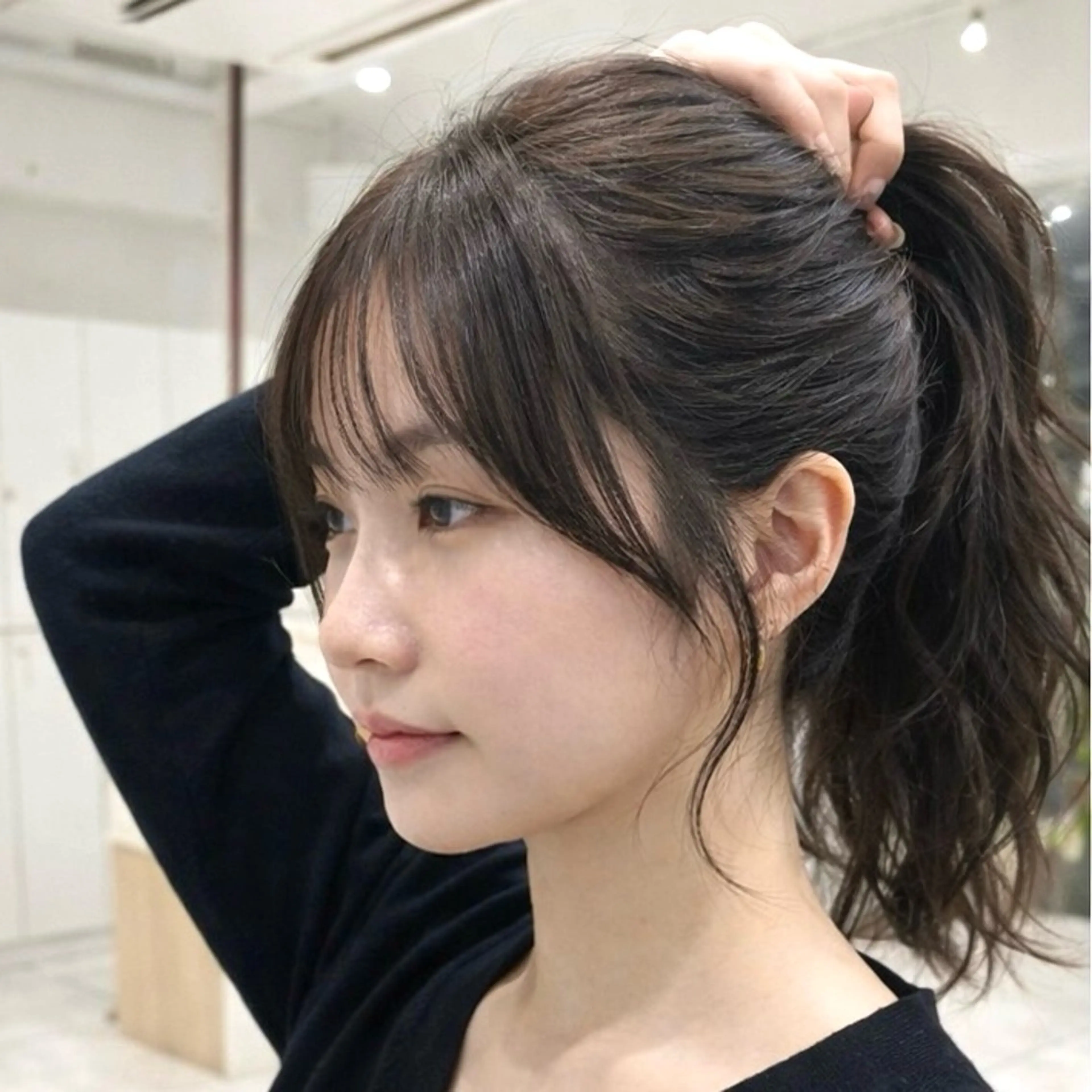 セミロング カラー カット 地毛風/グレージュ よしだひろのじょうのヘアスタイル