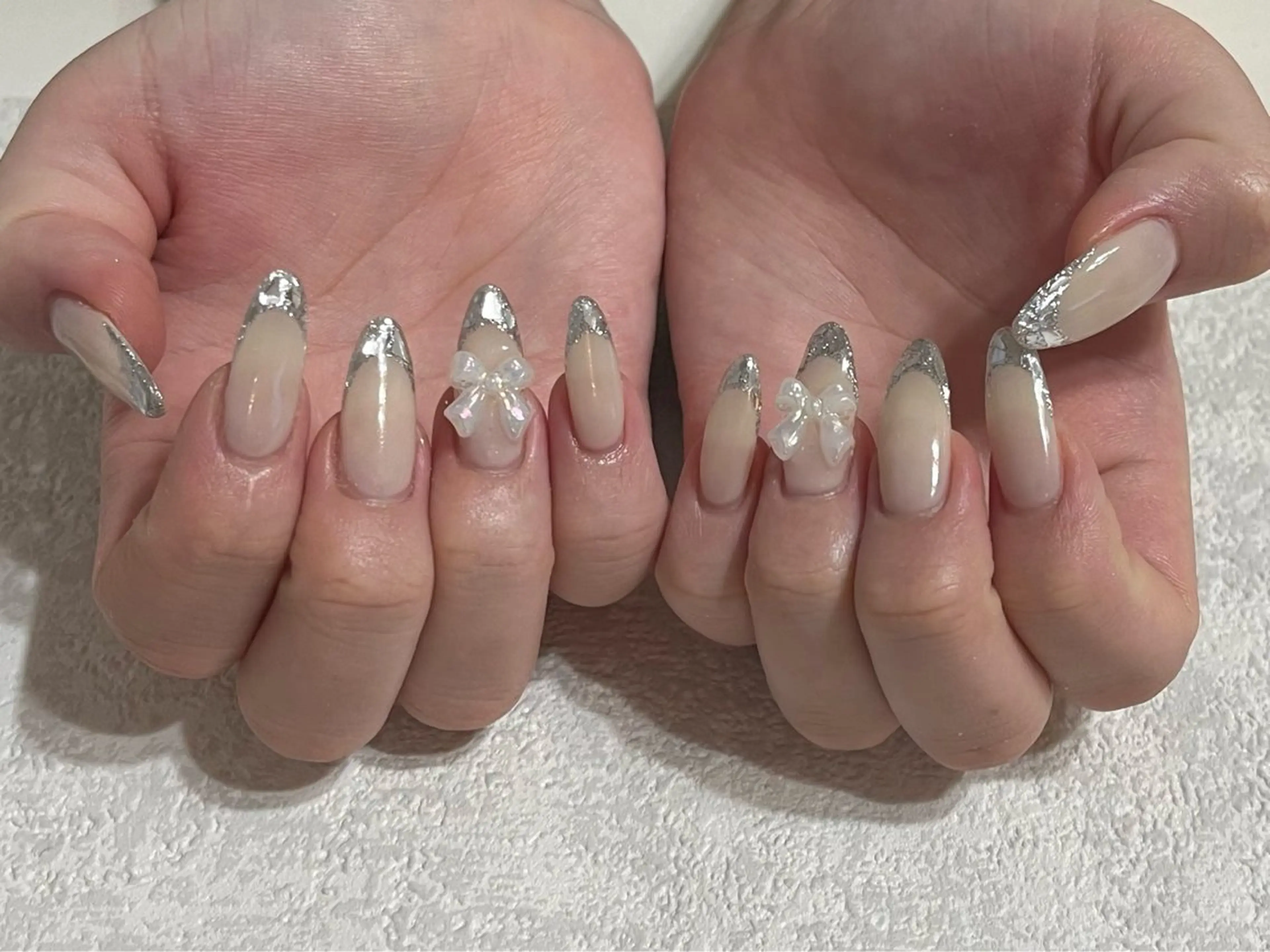 ネイル フレンチネイル ジェルネイル ガラスフレンチ メンズネイル パラジェル kiki nail たまプラーザのネイルデザイン