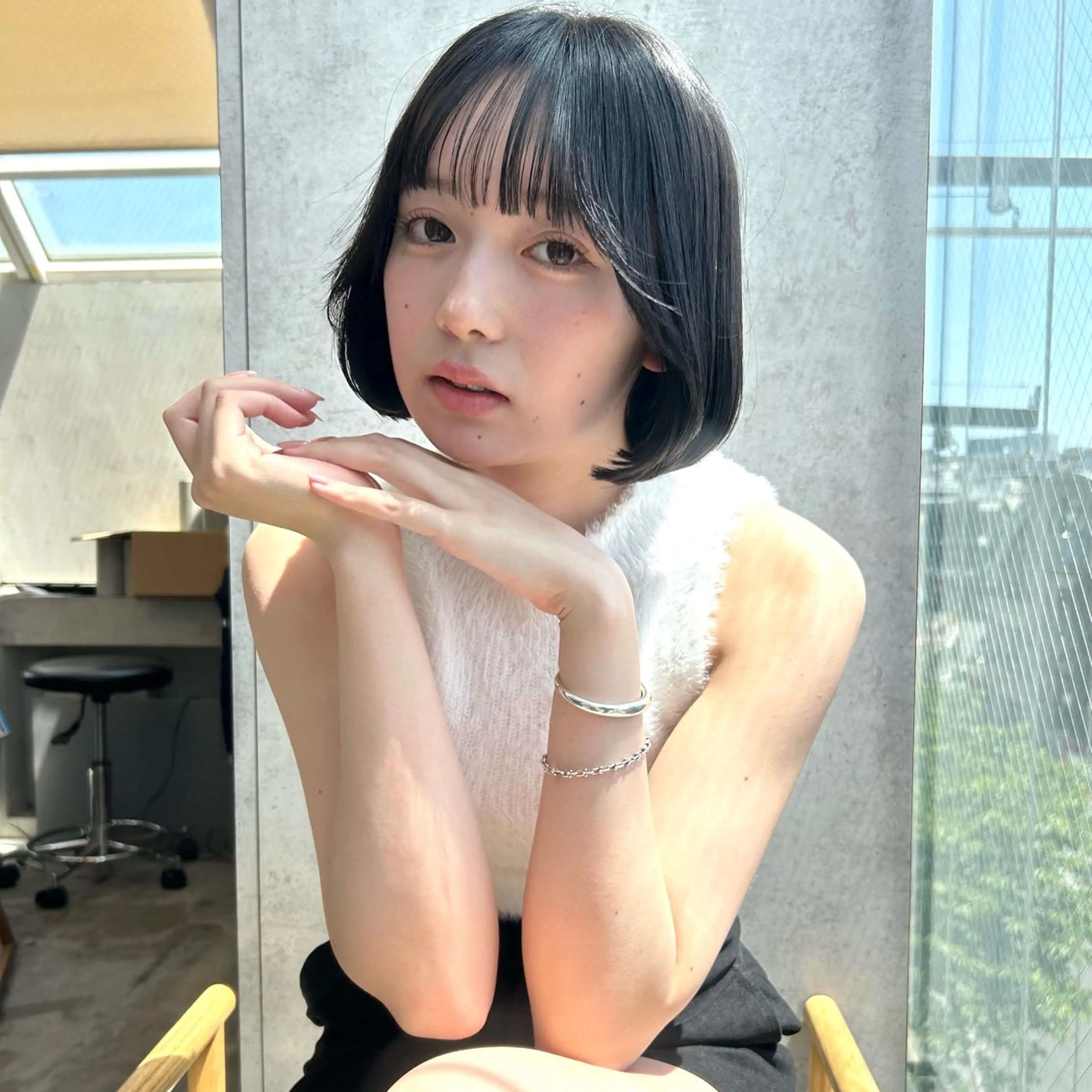 ミディアム カラー 透明感カラー ボブ ボブ/くびれボブ/ 髪質改善/Ru-kaのヘアスタイル