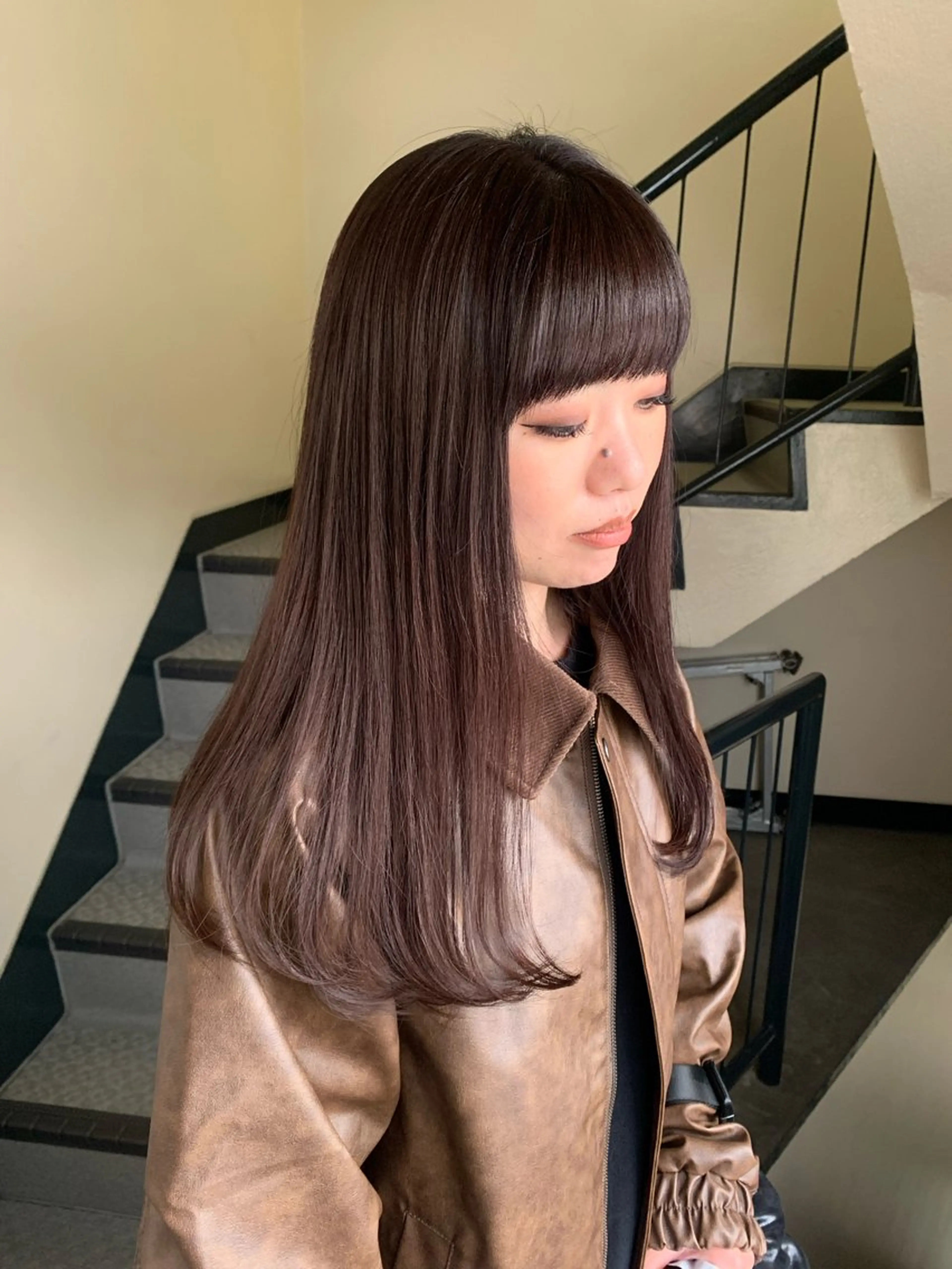 ロング カラー riho🪻暗髪/ 色持ちがいいカラーのヘアスタイル