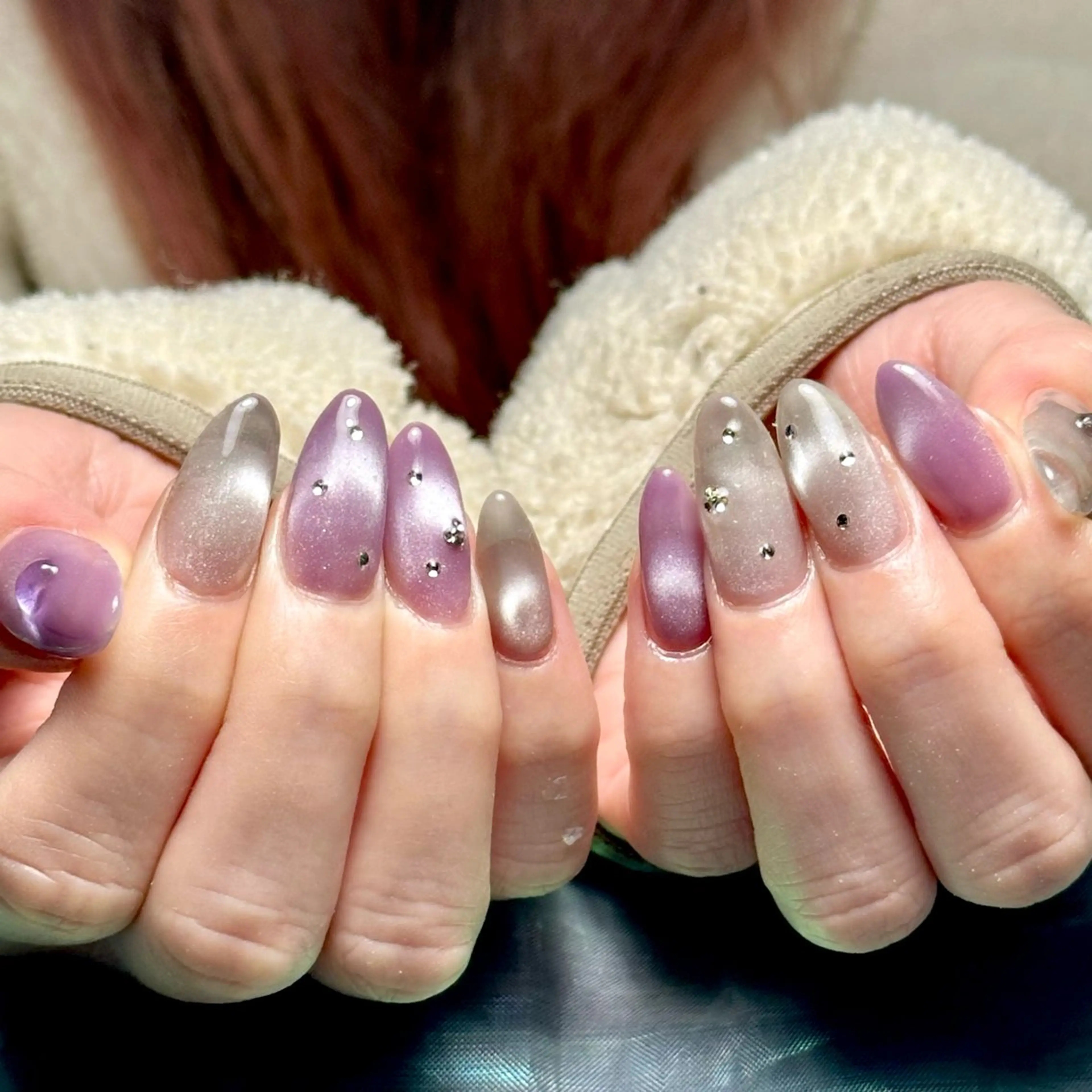 ネイル マグネットネイル シルバー Lanié yokokawaのネイルデザイン