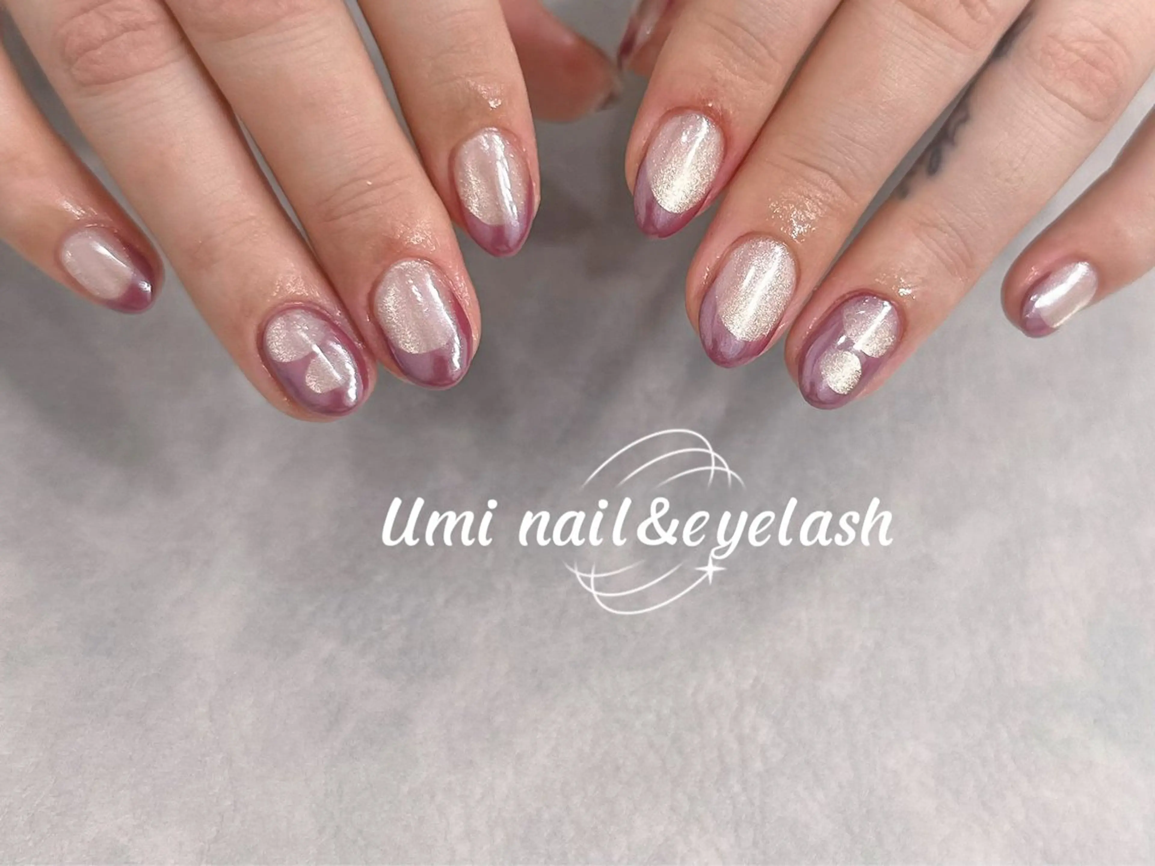 ネイル 長さ出し フレンチネイル 韓国ネイル マグネットネイル マグネットフレンチ NE NEのマツエク・マツパデザイン