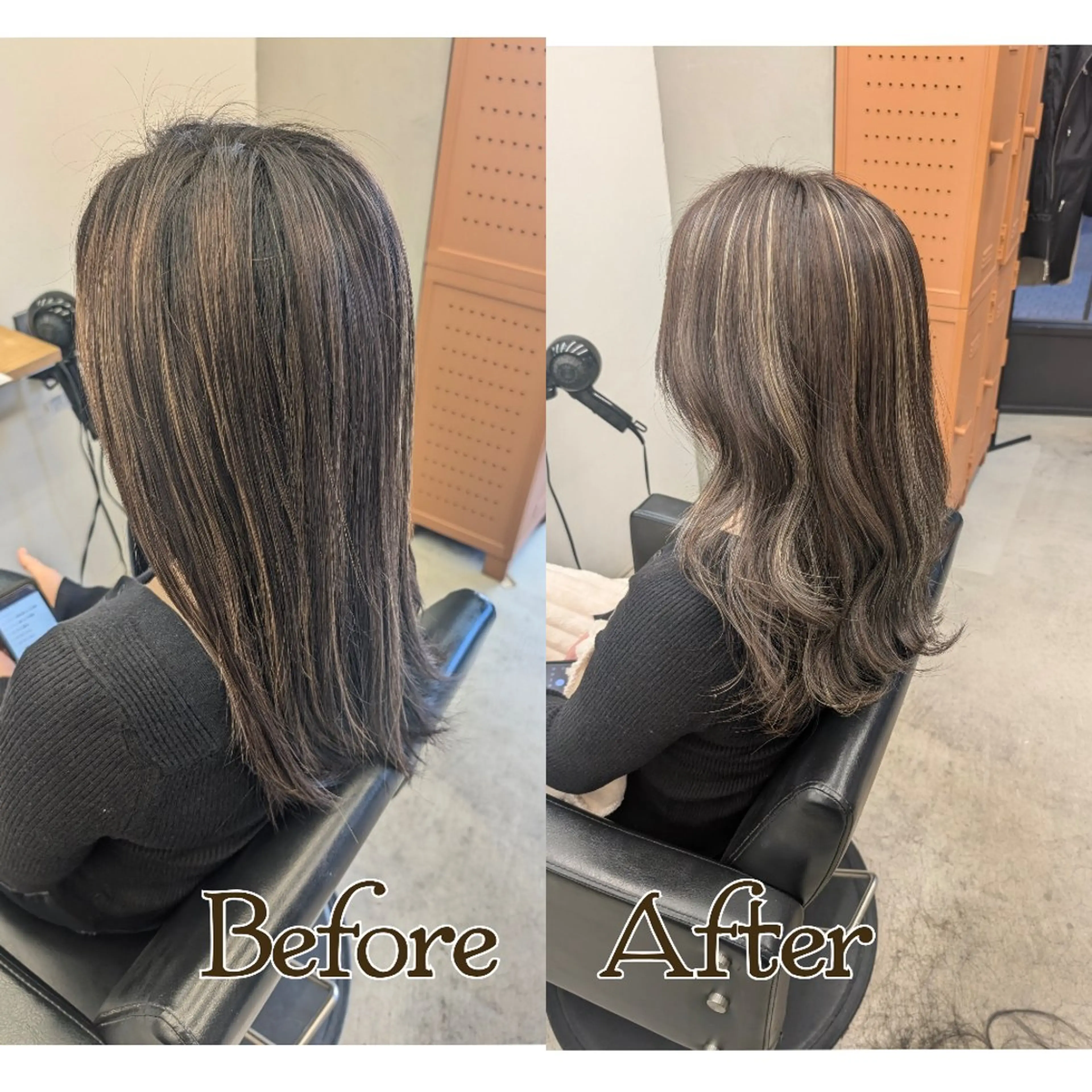 ロング カラー ハイライトカラー ハイライト カット ヘアカラー トリートメント R hair🧡 伊藤美和🤎のヘアスタイル