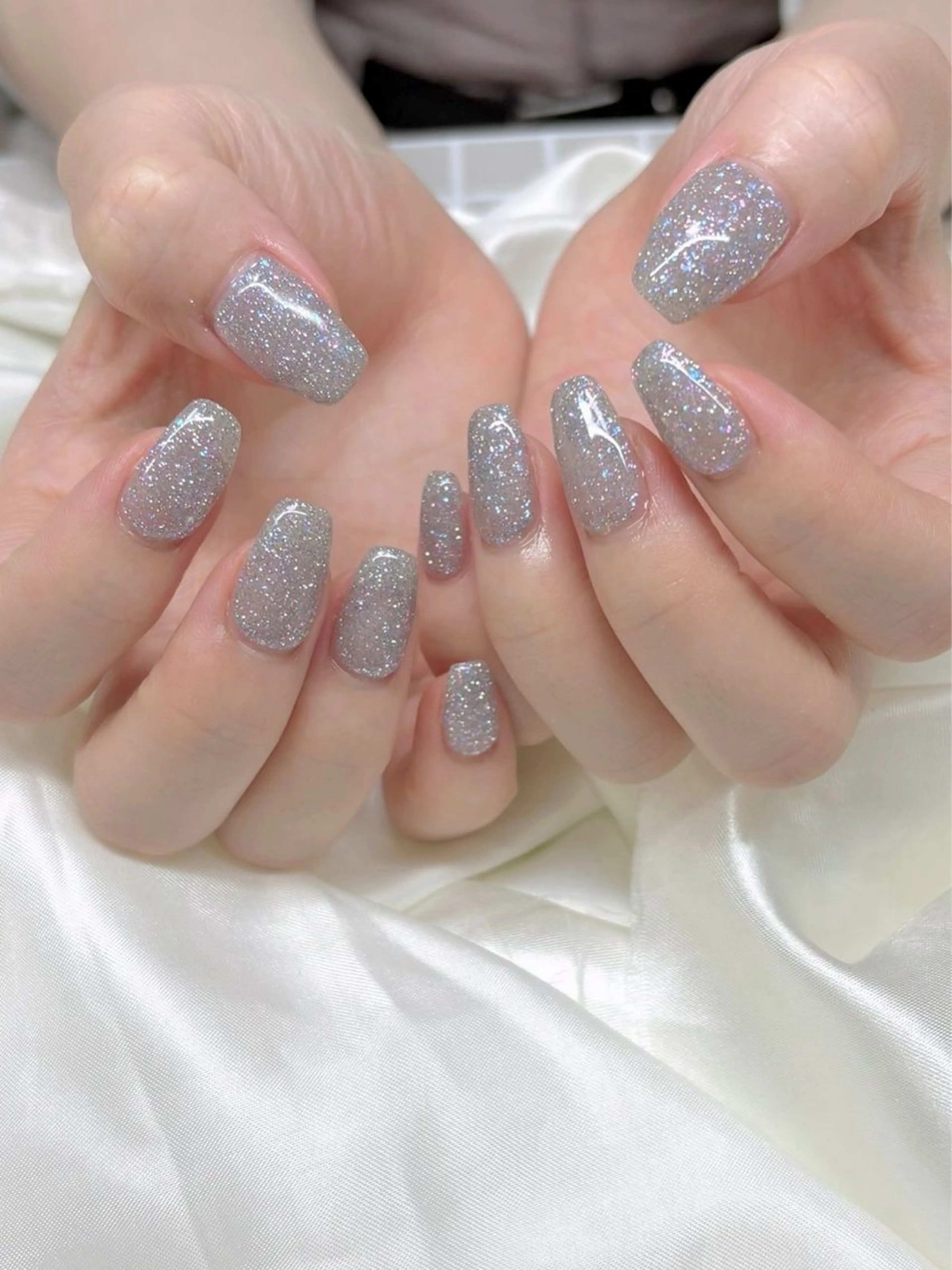 🎀チップ長さ出し10本・ワンカラー・ラメの写真