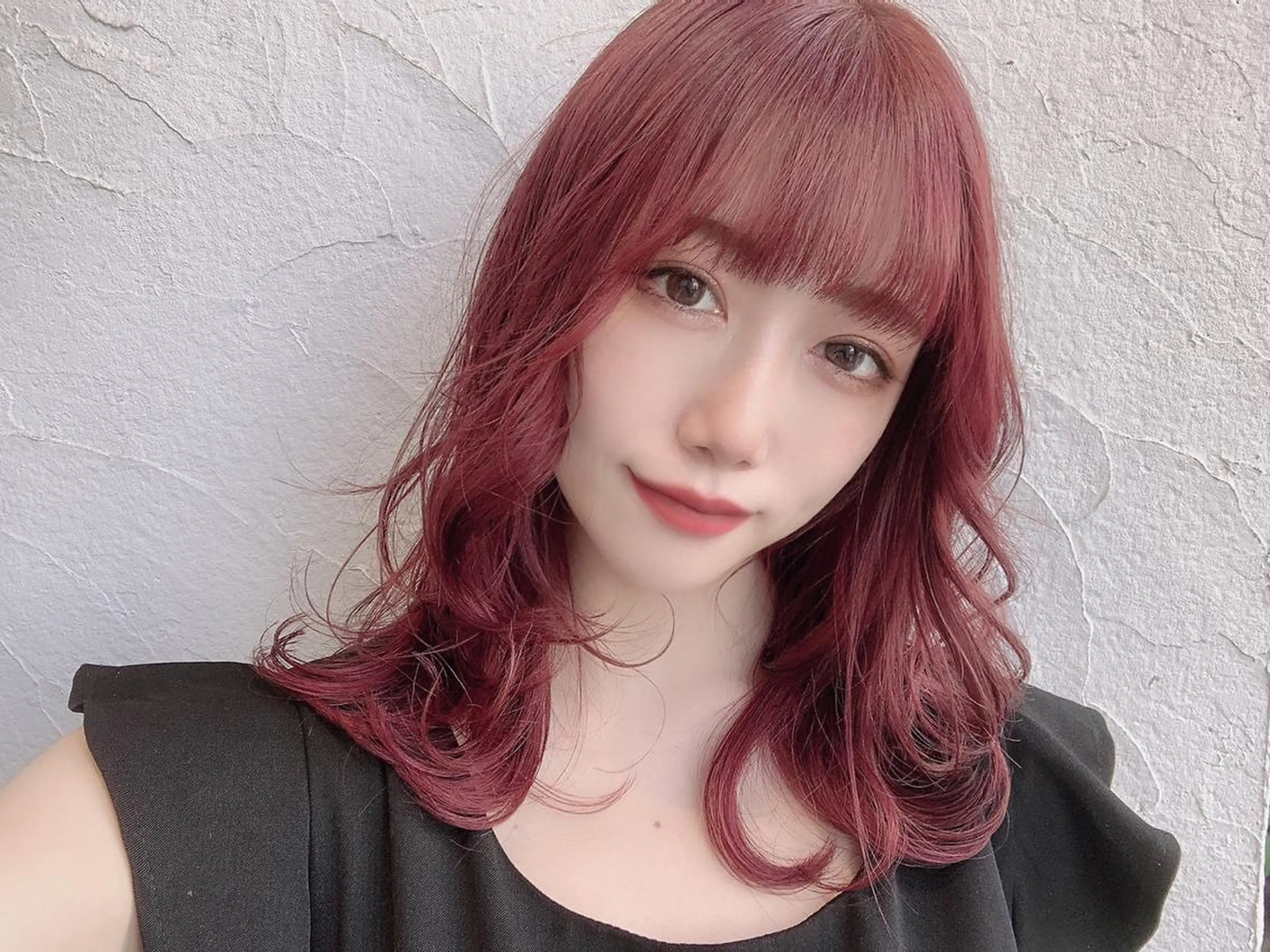 ミディアム カラー 前髪&顔周りカット/ 韓国レイヤー/シバタのヘアスタイル