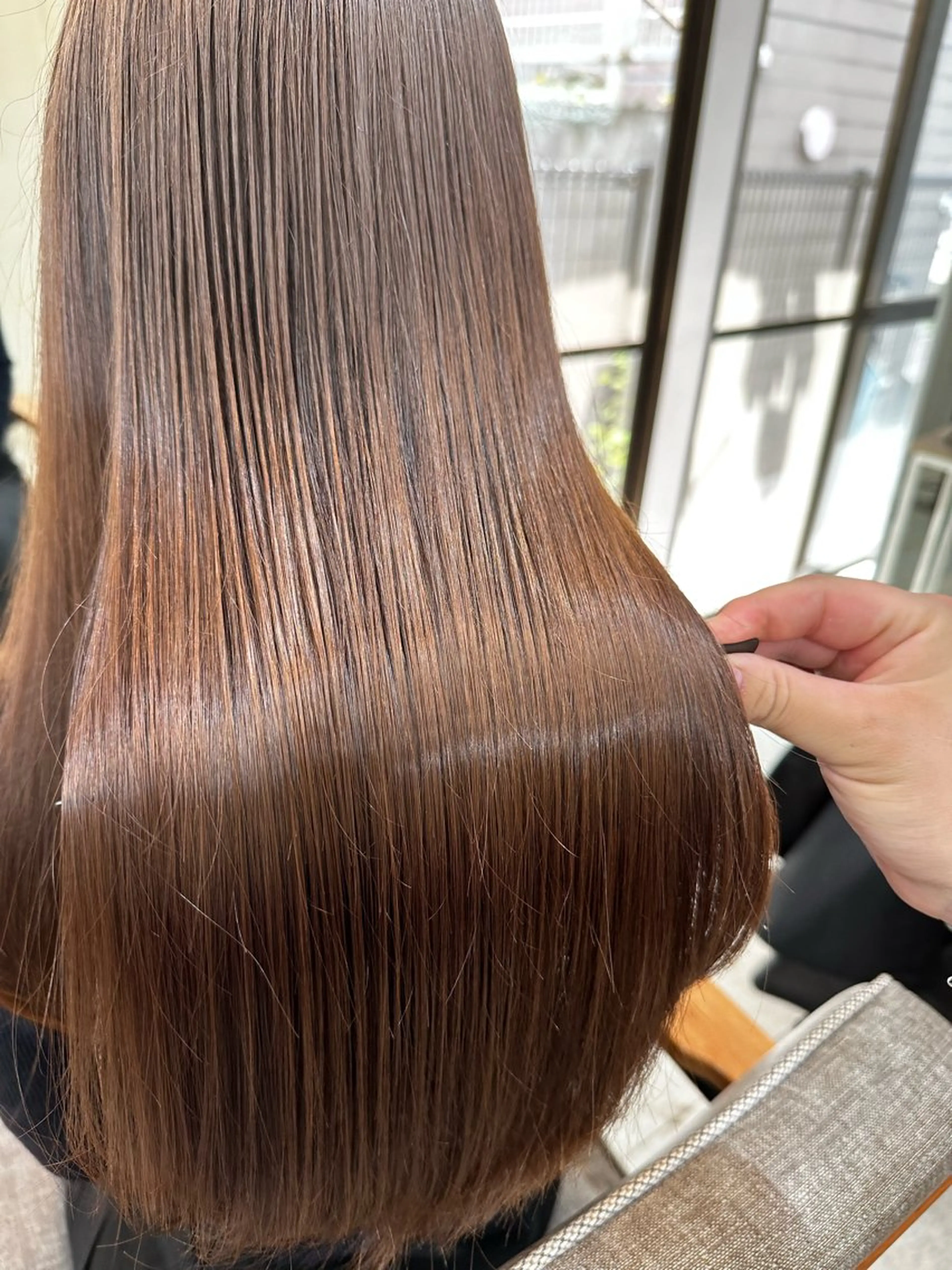 ロング 髪質改善 縮毛矯正 トリートメント 髪質改善/レイヤー ストウシンゴのヘアスタイル
