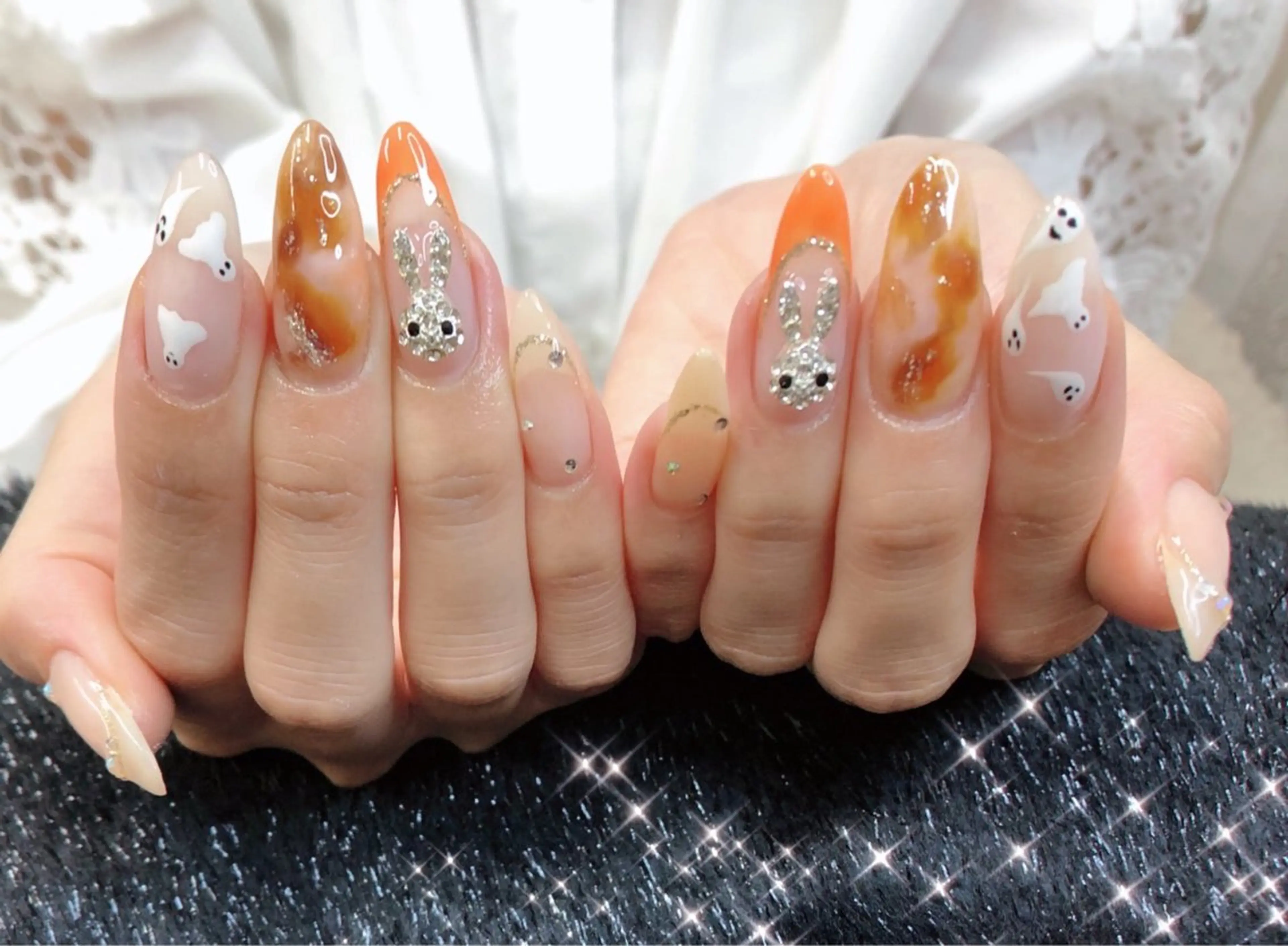 ネイル べっ甲ネイル 長さ出し フレンチネイル ジェルネイル 韓国ネイル 大門浜松町 ネイルのネイルデザイン