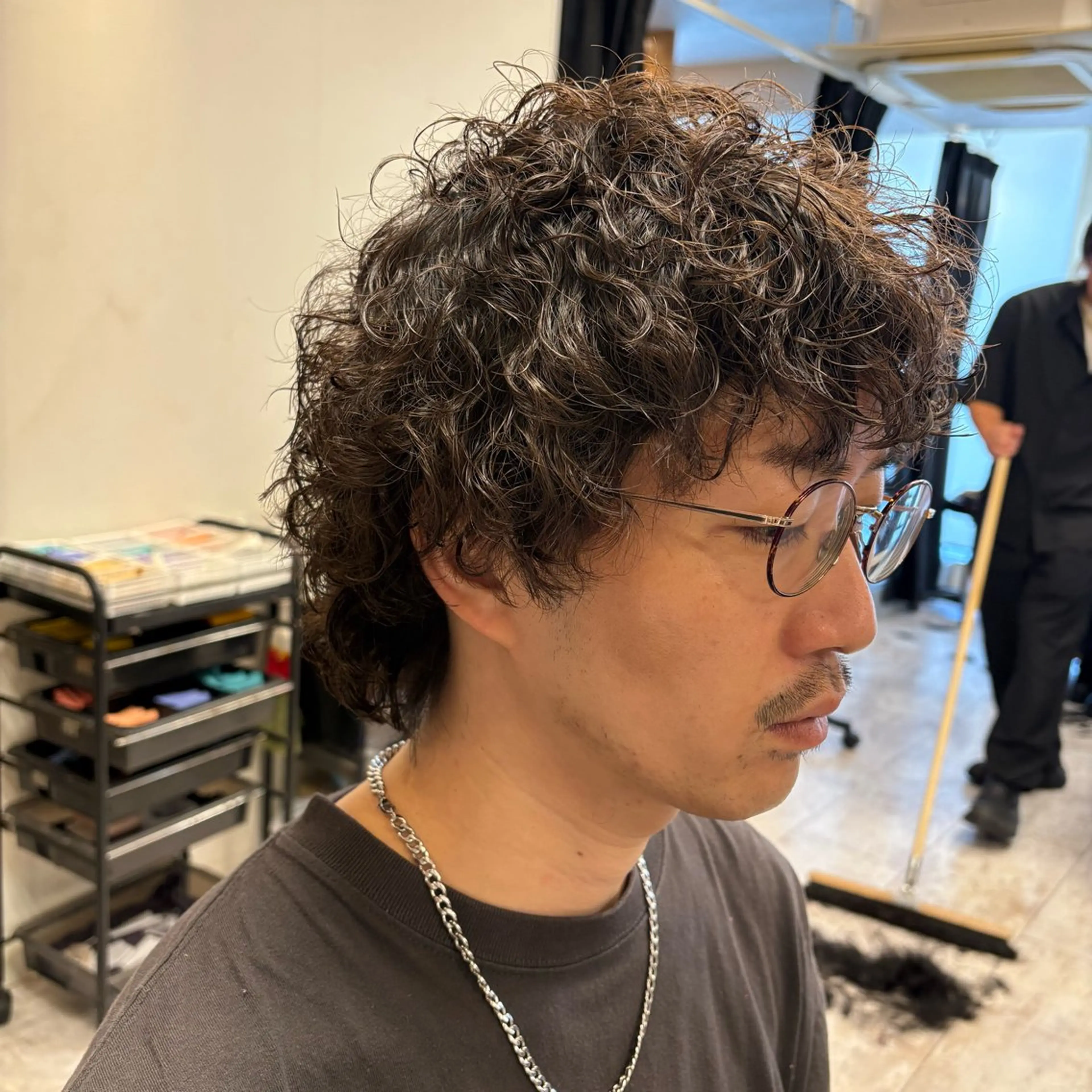 パーマ メンズ マッシュウルフ マッシュ メンズパーマ メンズウルフカット ウルフカット カット ヘアカラー パーマ 田渕 涼/メンズヘア特化のヘアスタイル