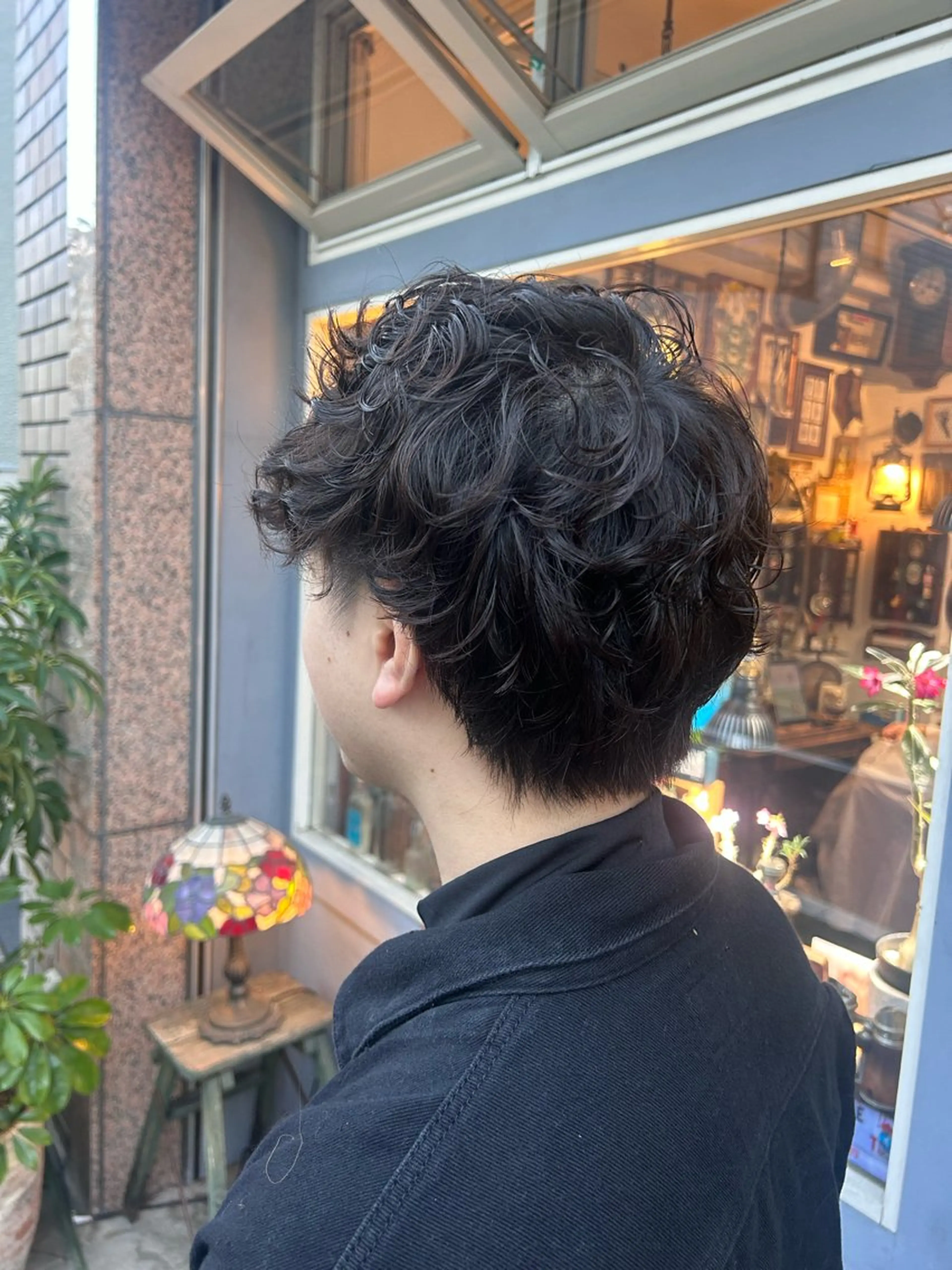 ショート メンズ カット パーマ 清水千優/パーマ/透 明感カラー/メンズのヘアスタイル