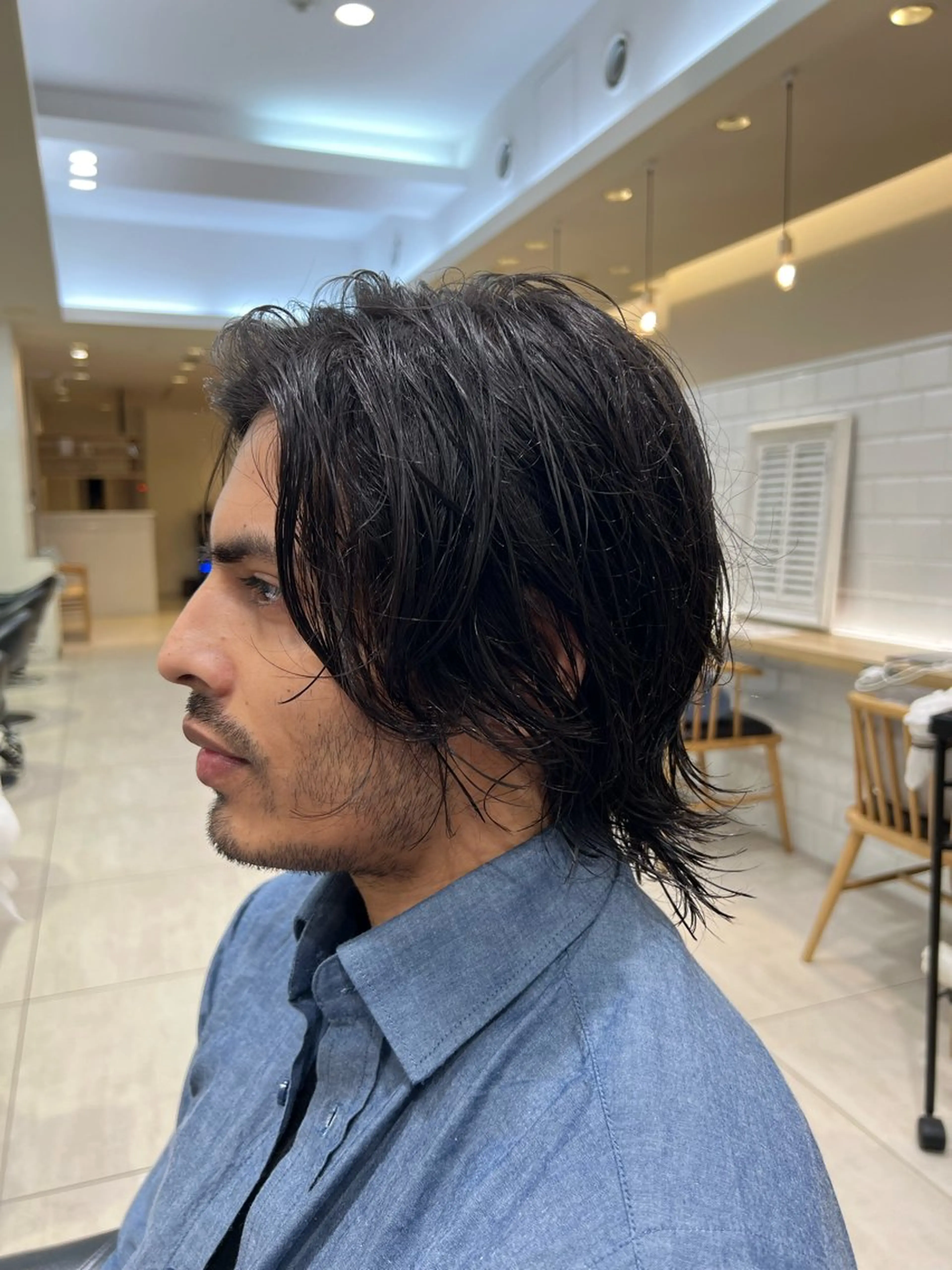 ミディアム パーマ メンズ ミディアムパーマ メンズパーマ カット パーマ メンズパーマ 岩成健志郎のヘアスタイル