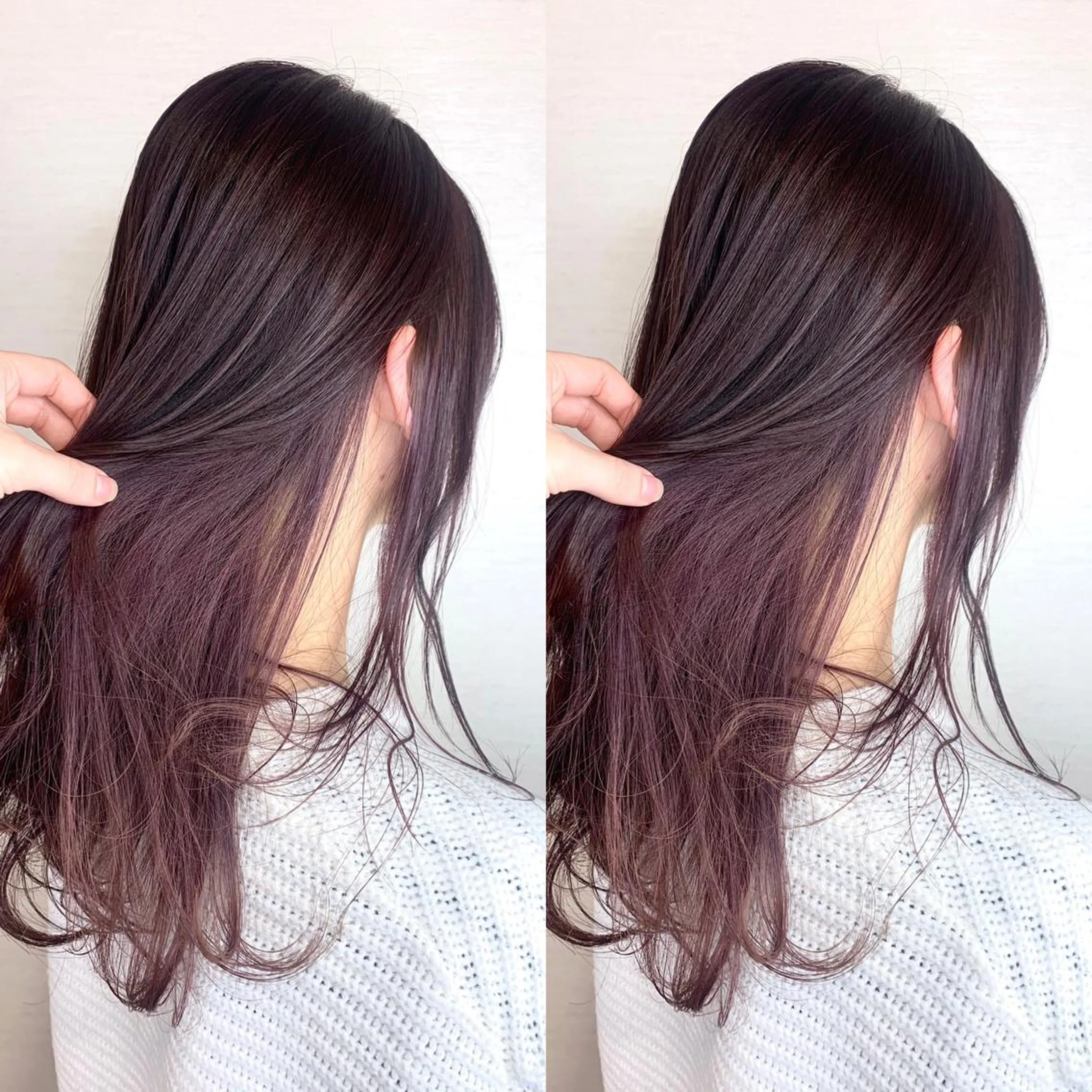 ロング カラー 韓国レイヤーカット/ ダブルカラーのヘアスタイル