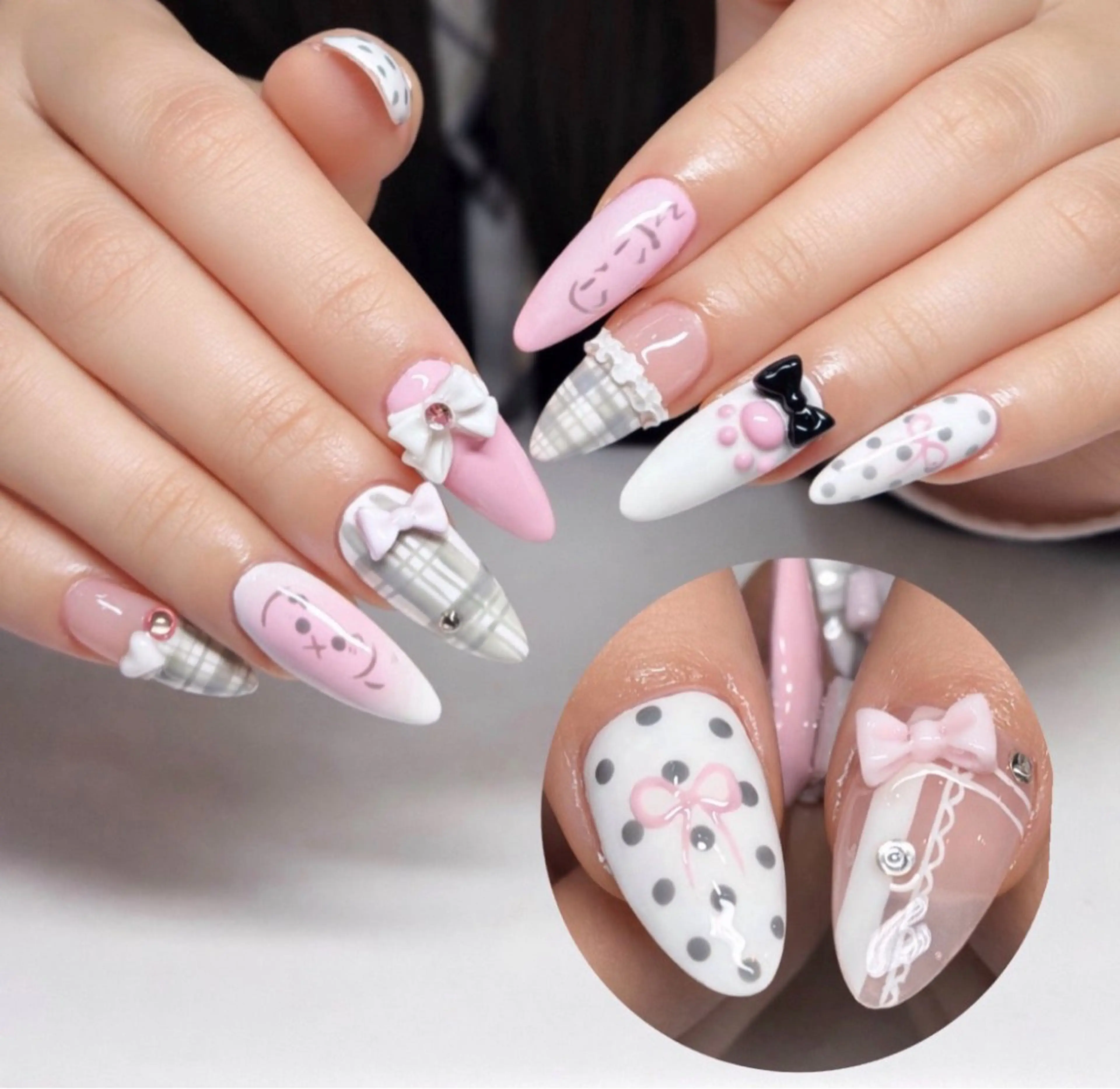 ネイル 長さ出し フレンチネイル 韓国ネイル レース マグネットネイル 高橋 ユキのネイルデザイン