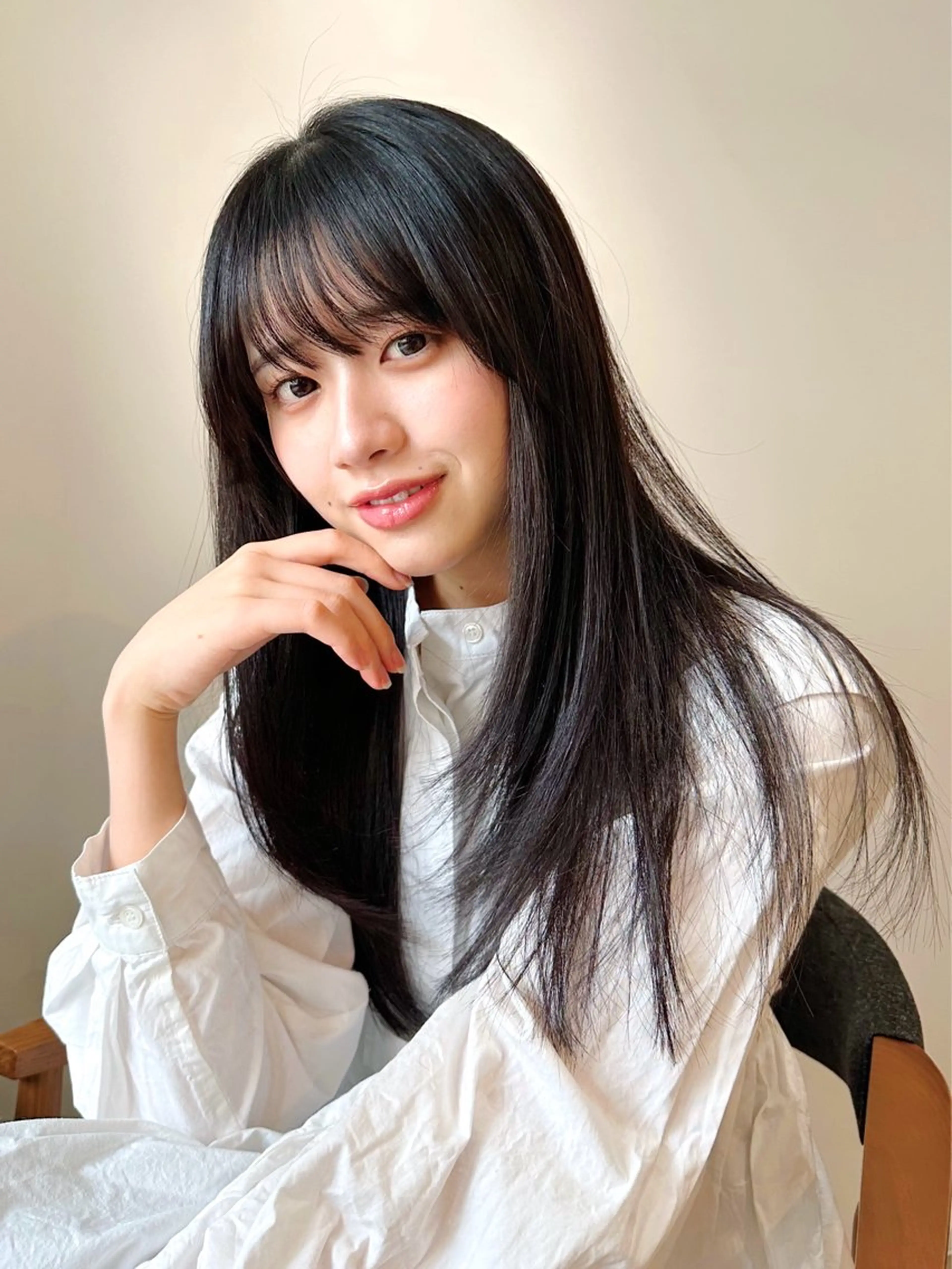 ロング カラー パーマ 🫧小顔×似合わせ× 透明感カラー🫧のヘアスタイル