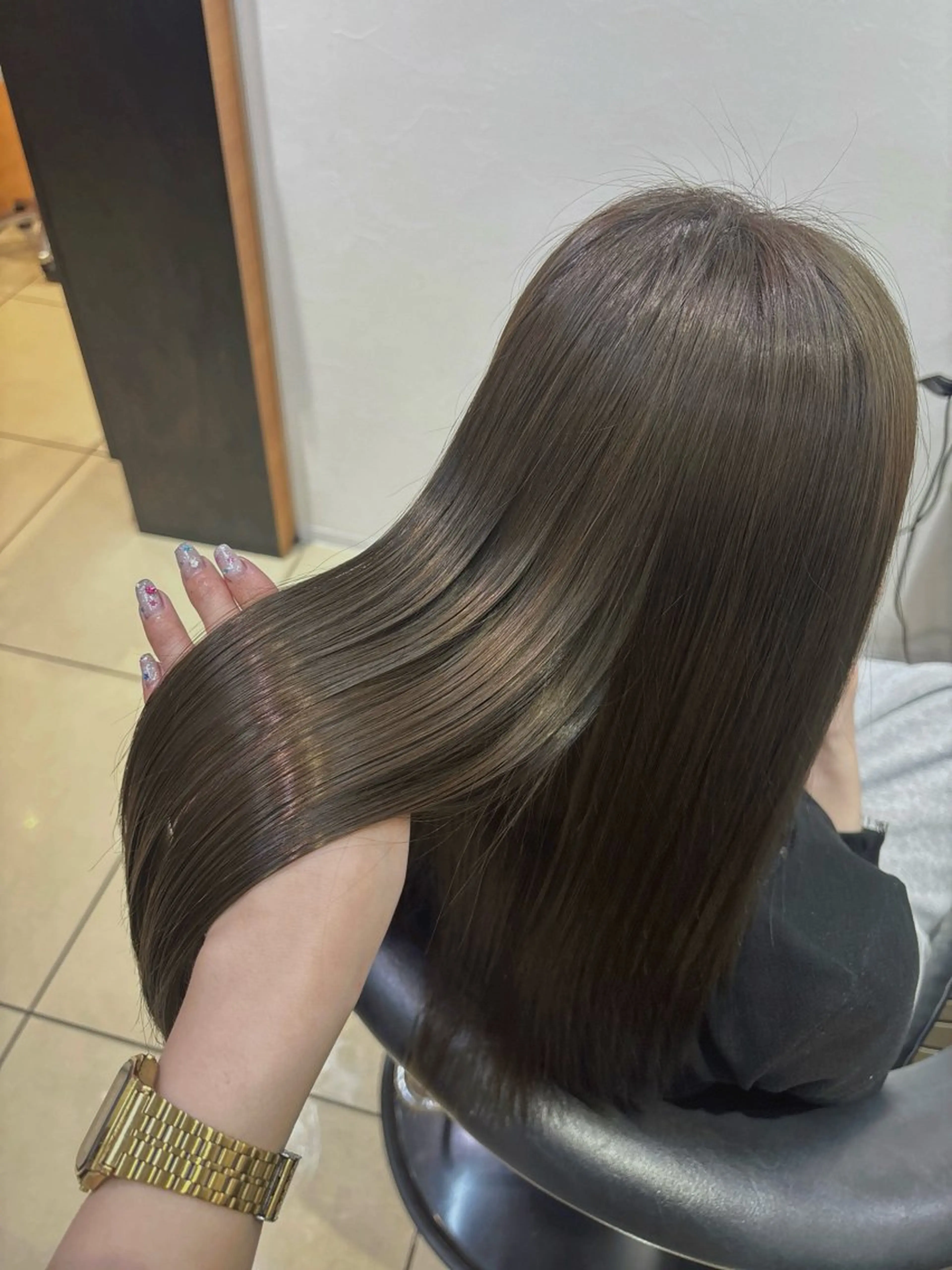 ロング カラー 透明感カラー 髪質改善 トリートメント カット ヘアカラー トリートメント 🫧いお/透明感艶 カラー/縮毛矯正🫧のヘアスタイル