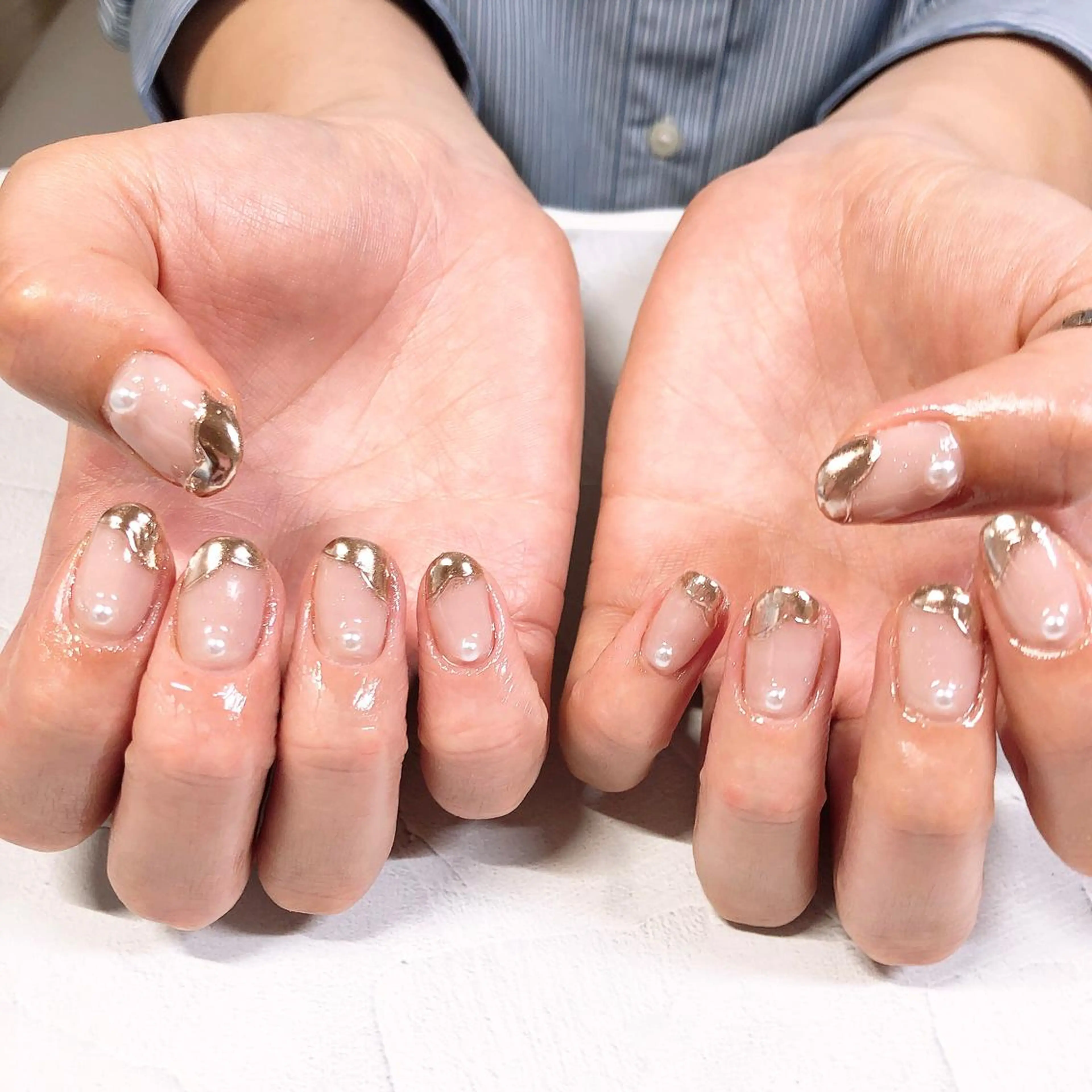 ネイル ミラーネイル 持ち込み 奥園 良恵のネイルデザイン