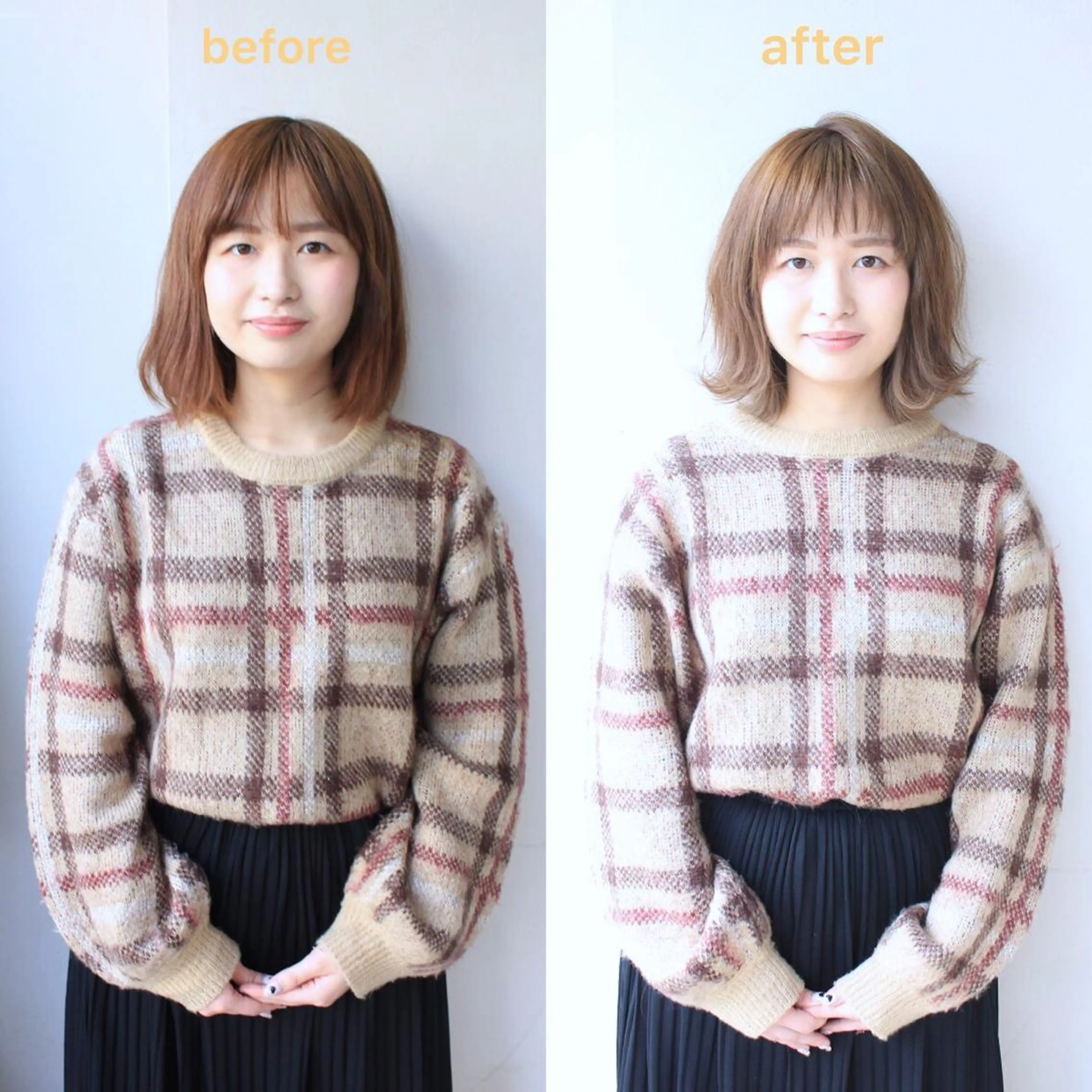 ミディアム 河野 薫のヘアスタイル