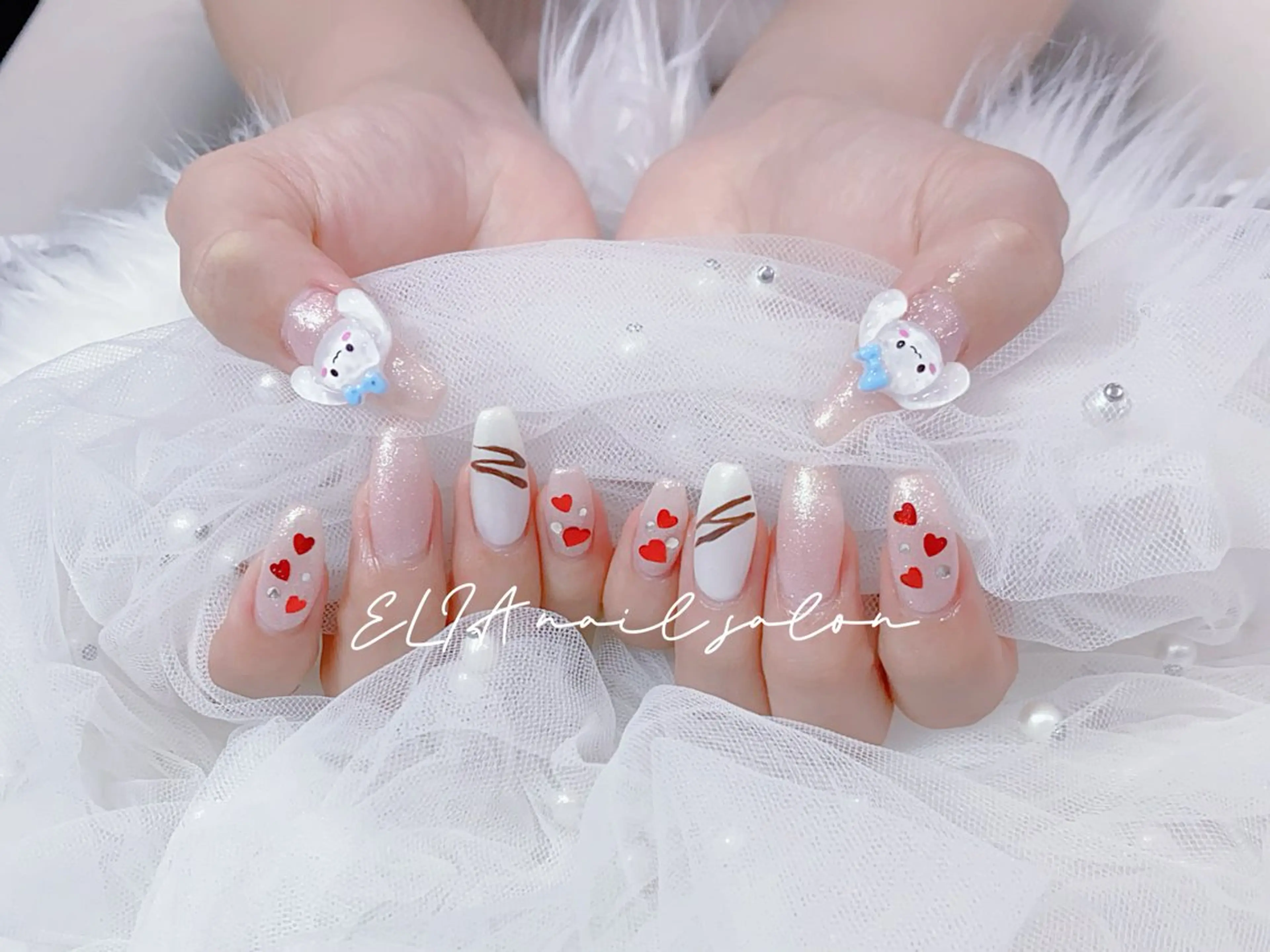 ネイル バレンタイン ワンホンネイル cici nailのネイルデザイン