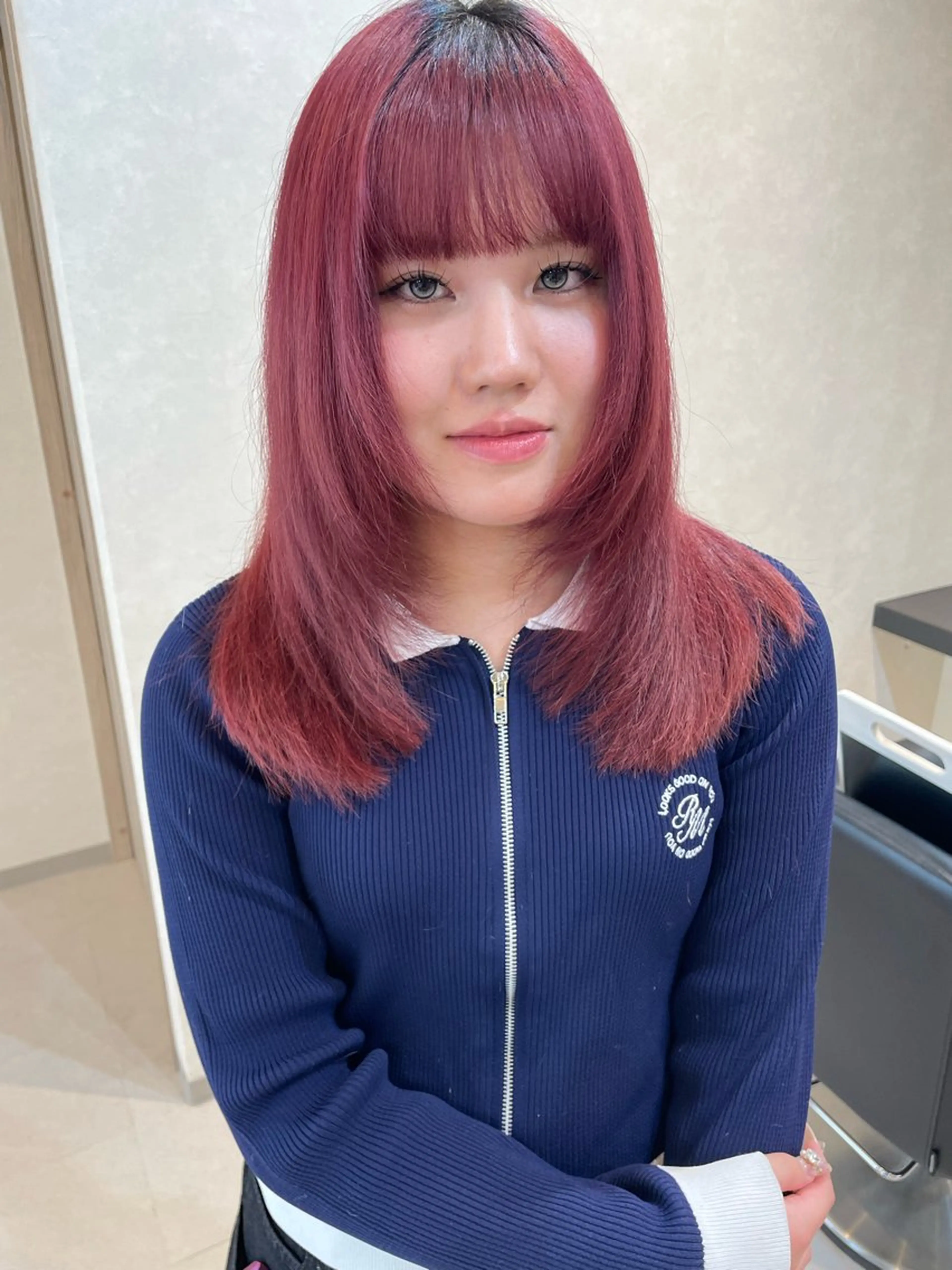 ロング カラー ピンクカラー レイヤーカット カット ヘアカラー Ammi hair所属・YUI/ ブリーチカラー🌷のヘアスタイル