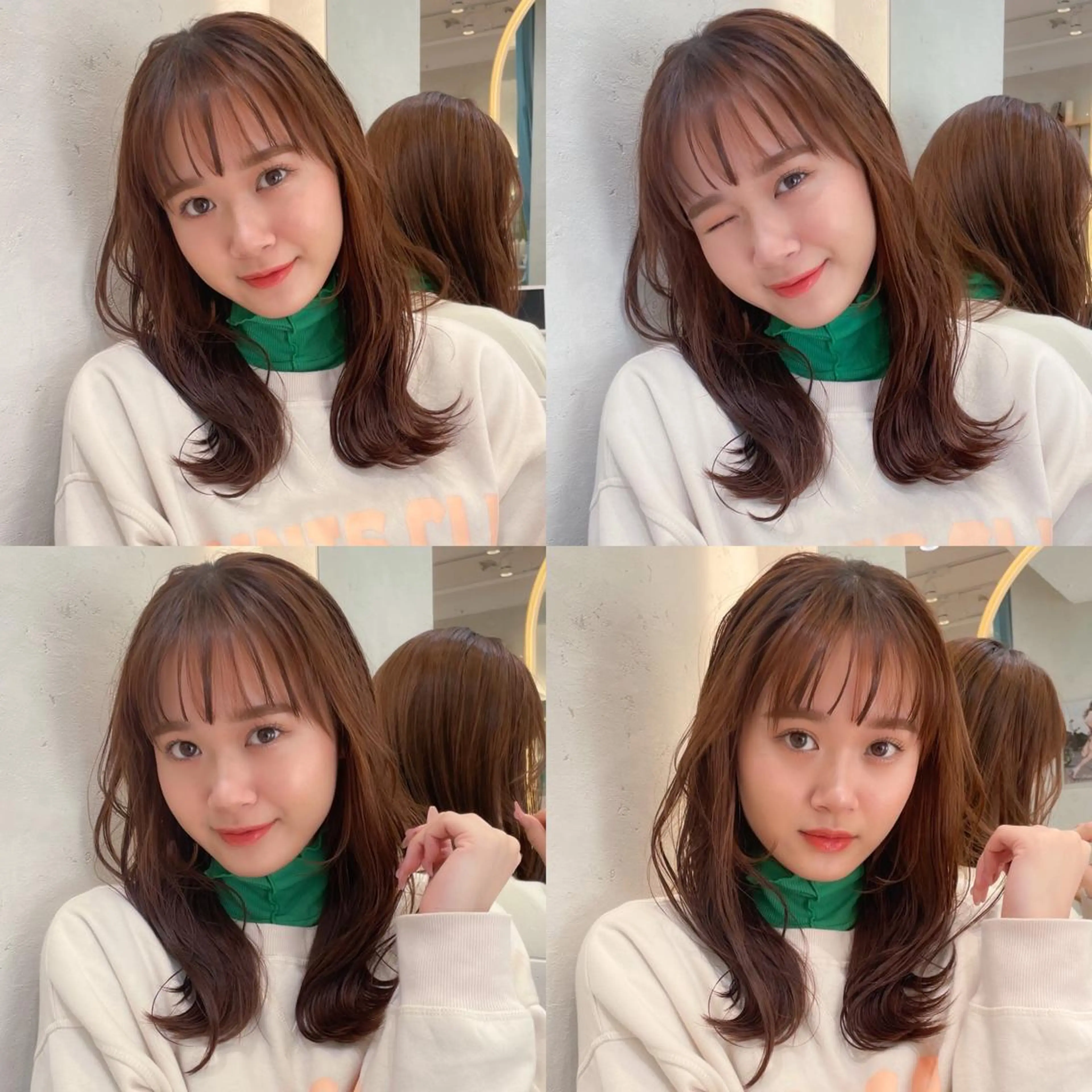 ミディアム カット ヘアカラー トリートメント 産休中2026.4月 復帰予定/野崎華代のヘアスタイル