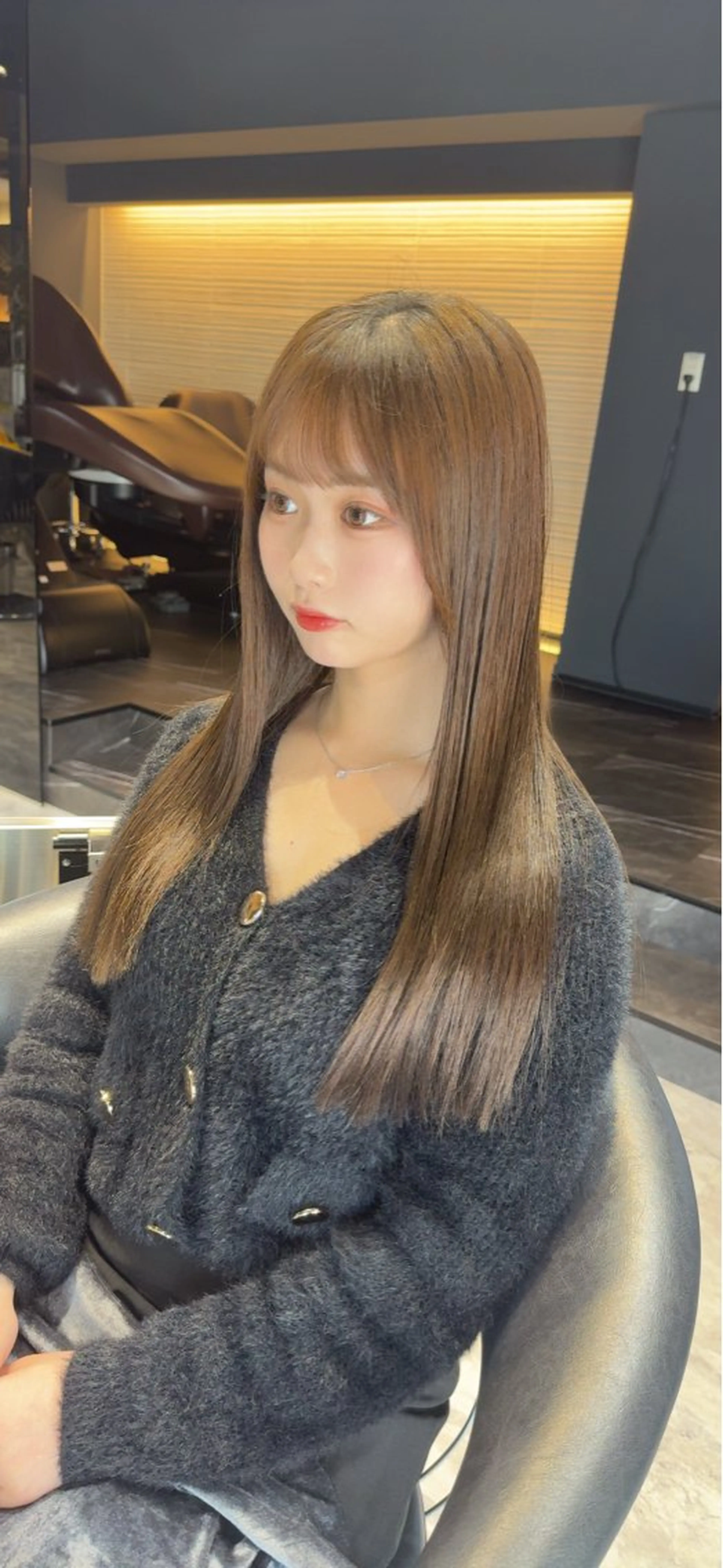 ロング 学生 酸性ストレート ヘアカラー 縮毛矯正 トリートメント レスピア銀座中央通り店所属・酸性ストレート/ 透明感カラー/中村利のヘアスタイル