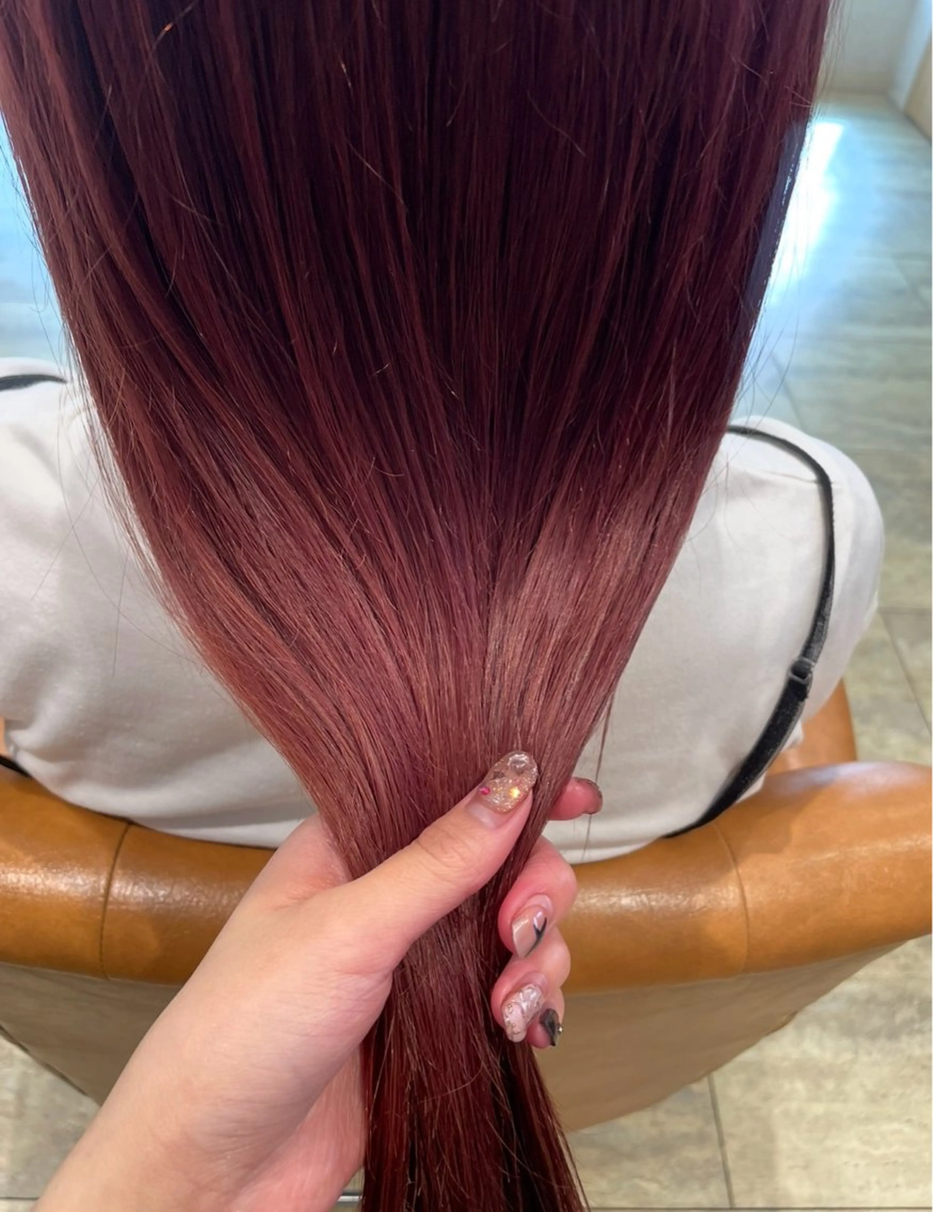 ロング ピンクブラウン ヘアカラー カラーモデル募集中✨ 田中未来のヘアスタイル