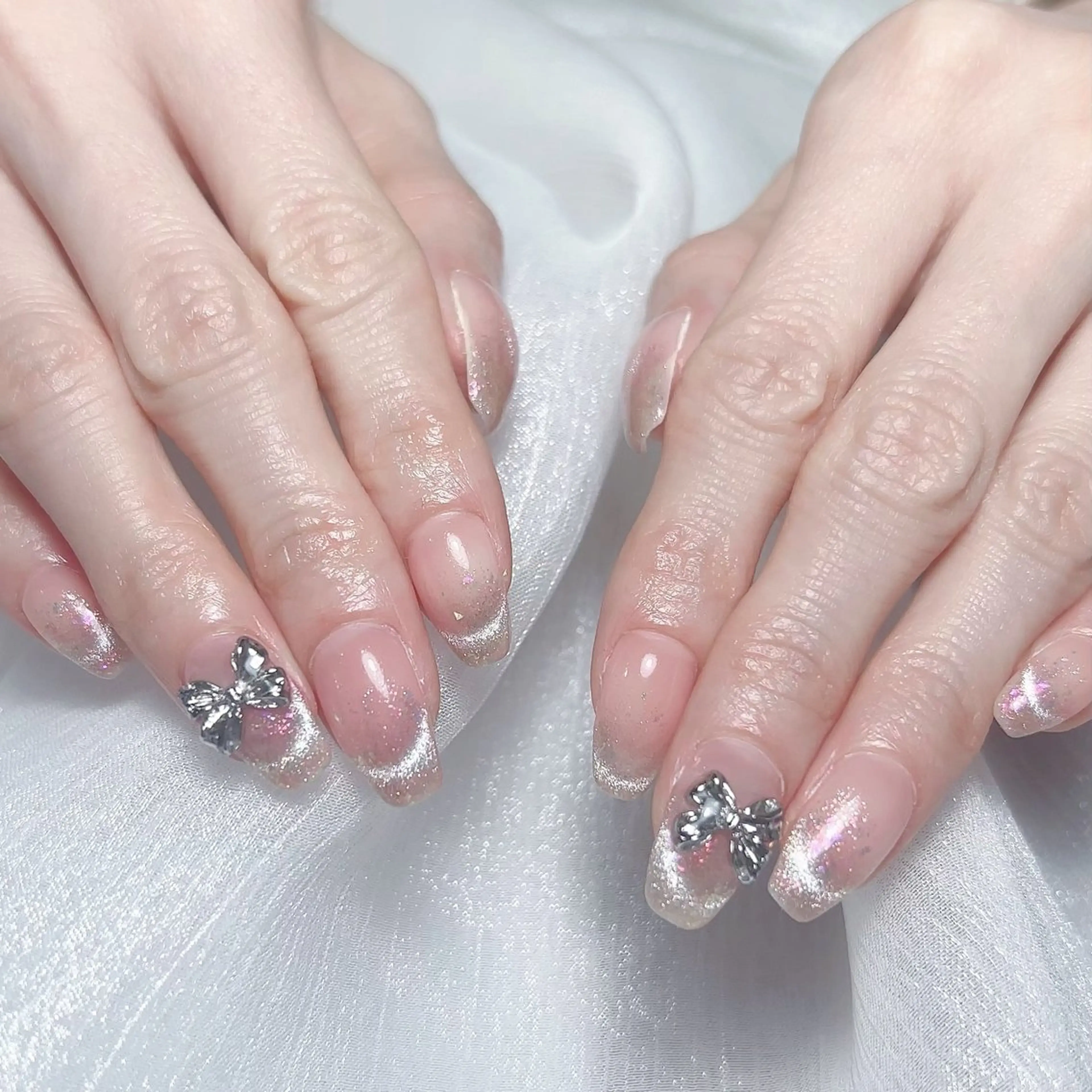 メンズ ネイル メンズ韓国風 アートネイル オーロラネイル ガーリー キラキラネイル Nail salon 木にいるのネイルデザイン