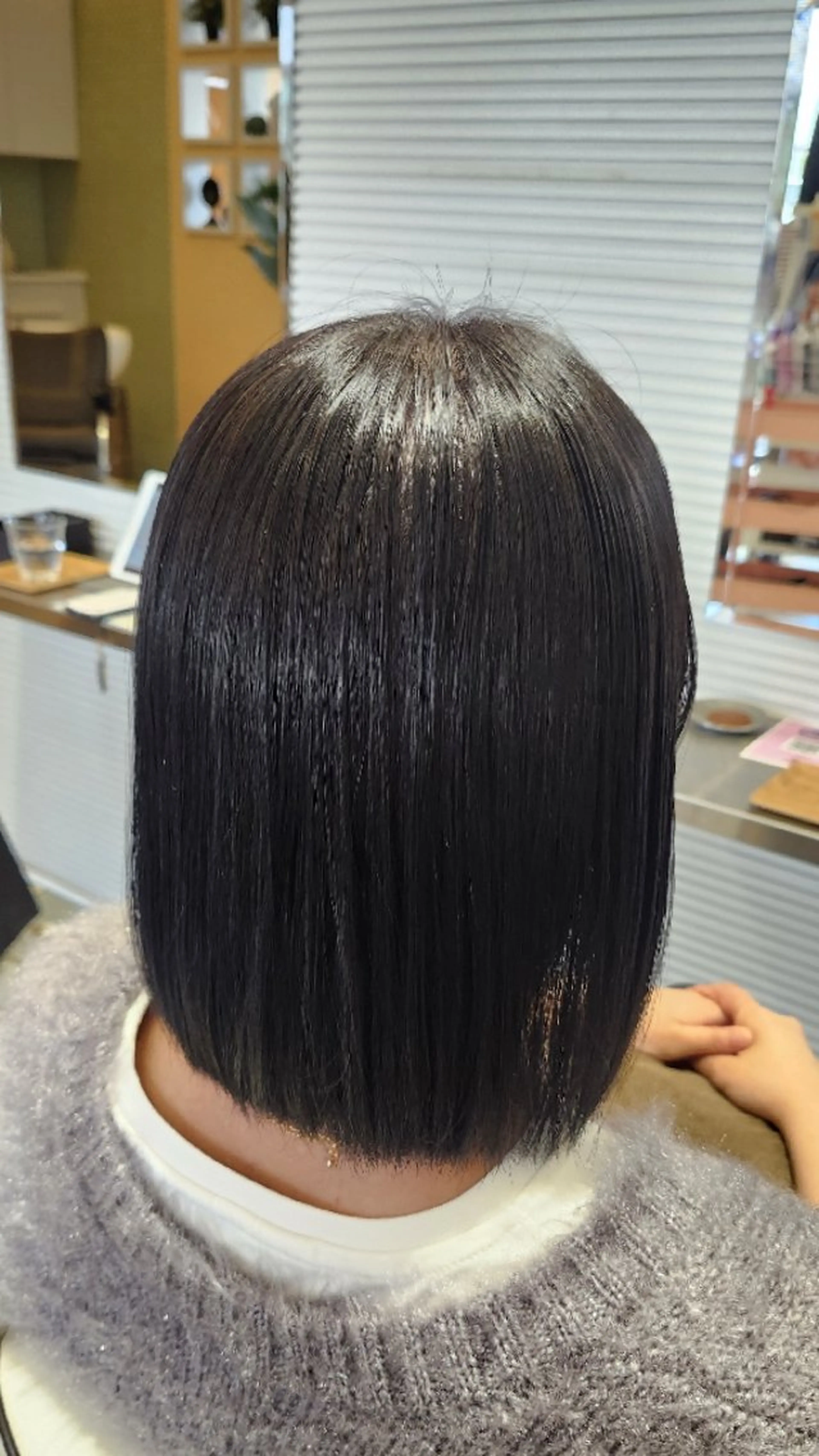 カラー ミディアム 黒髪 ブルーカラー ブルーブラック 暖色カラー/髪質改善 /メンズ🧡莉南のヘアスタイル