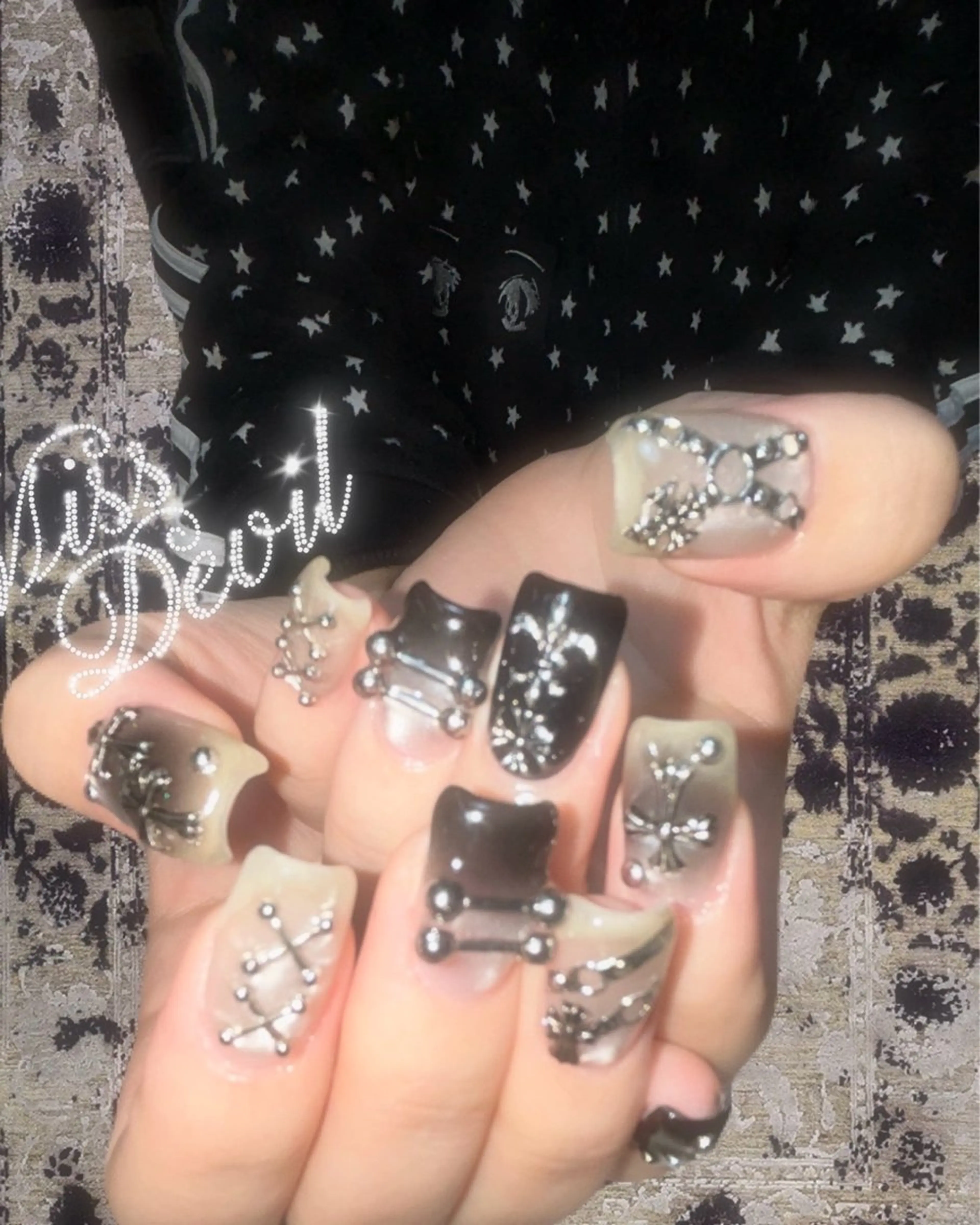 ネイル ハンドネイル フットネイル kana/モード ・グランジ໒꒱のネイルデザイン