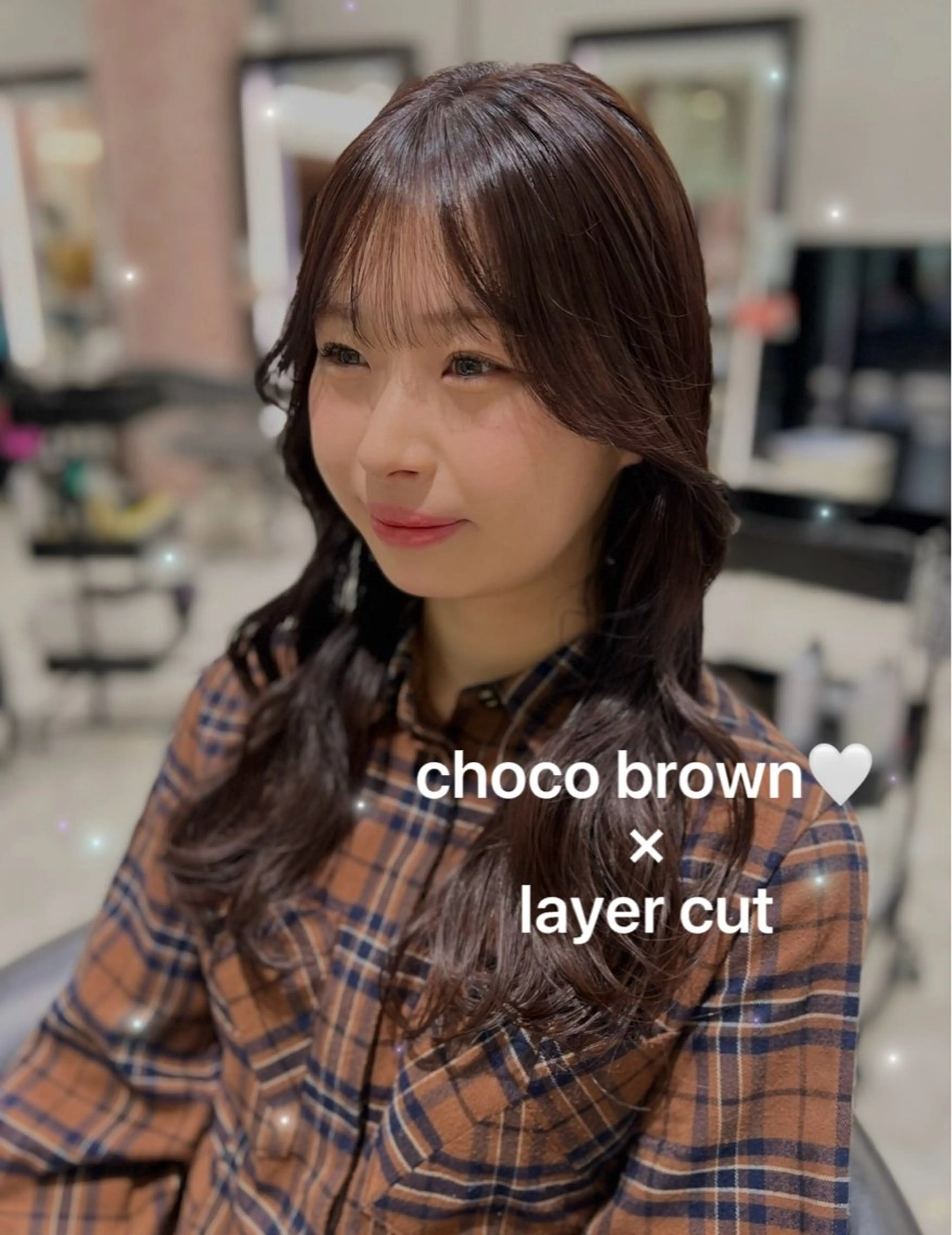 セミロング カラー レイヤーカット カット ヘアカラー トリートメント 顔周り/透明感/銀座 🩵りのせのヘアスタイル