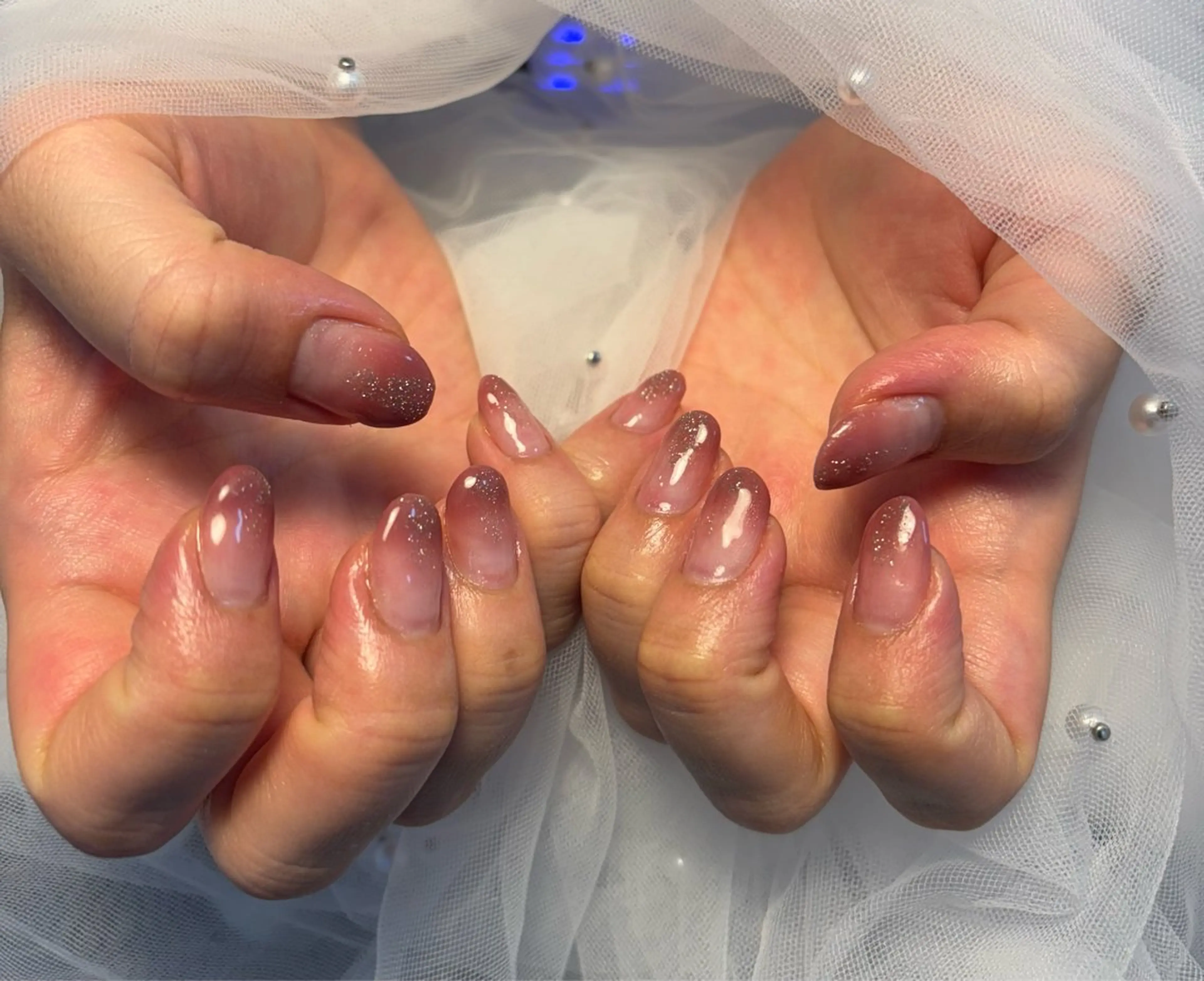 ネイル フラッシュネイル フットネイル フレンチネイル ジェルネイル ガラスフレンチ Nail salon Natulalのネイルデザイン