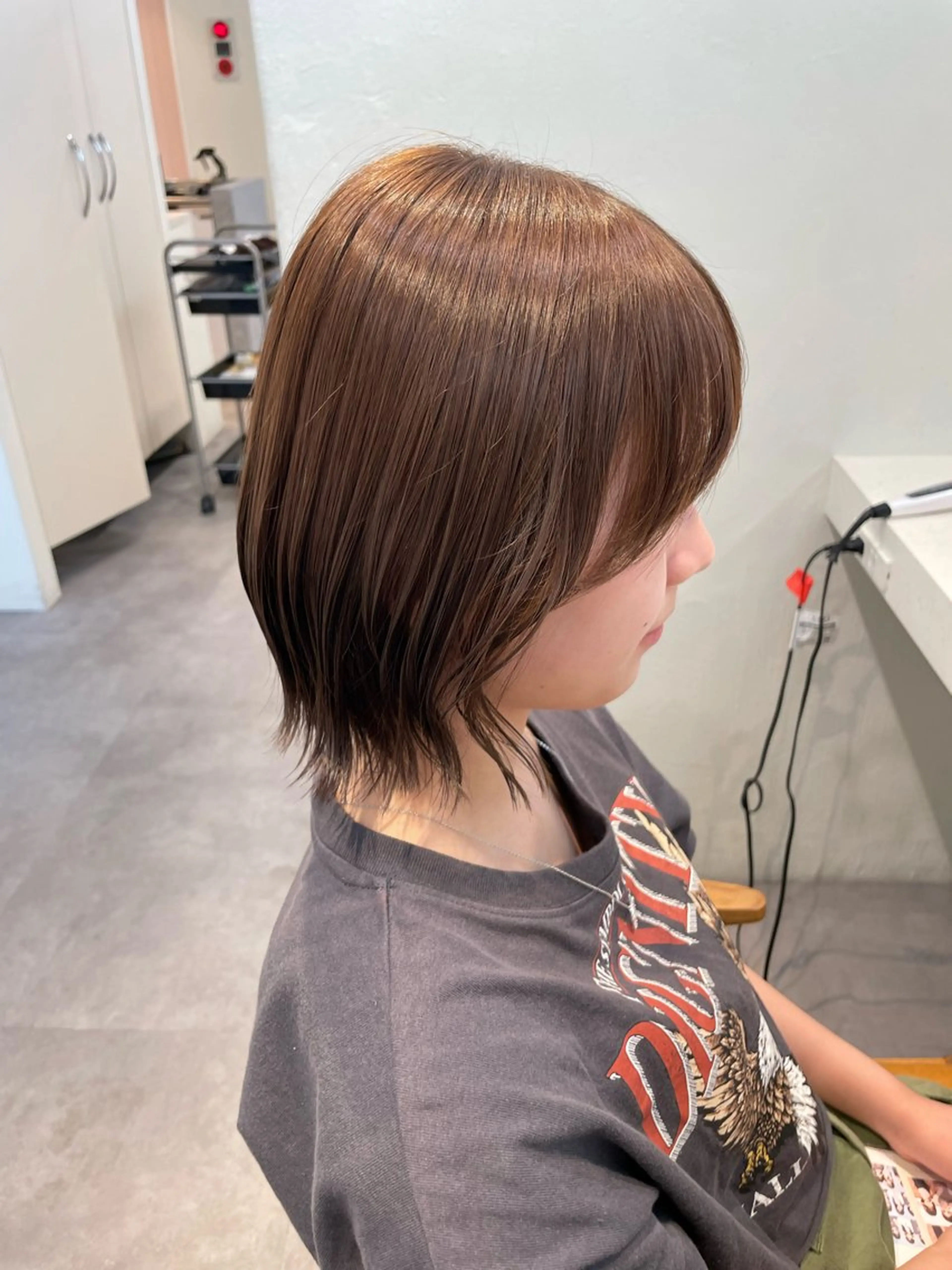 ミディアム カラー ベージュカラー ヘアカラー トリートメント 若月 あやかのヘアスタイル