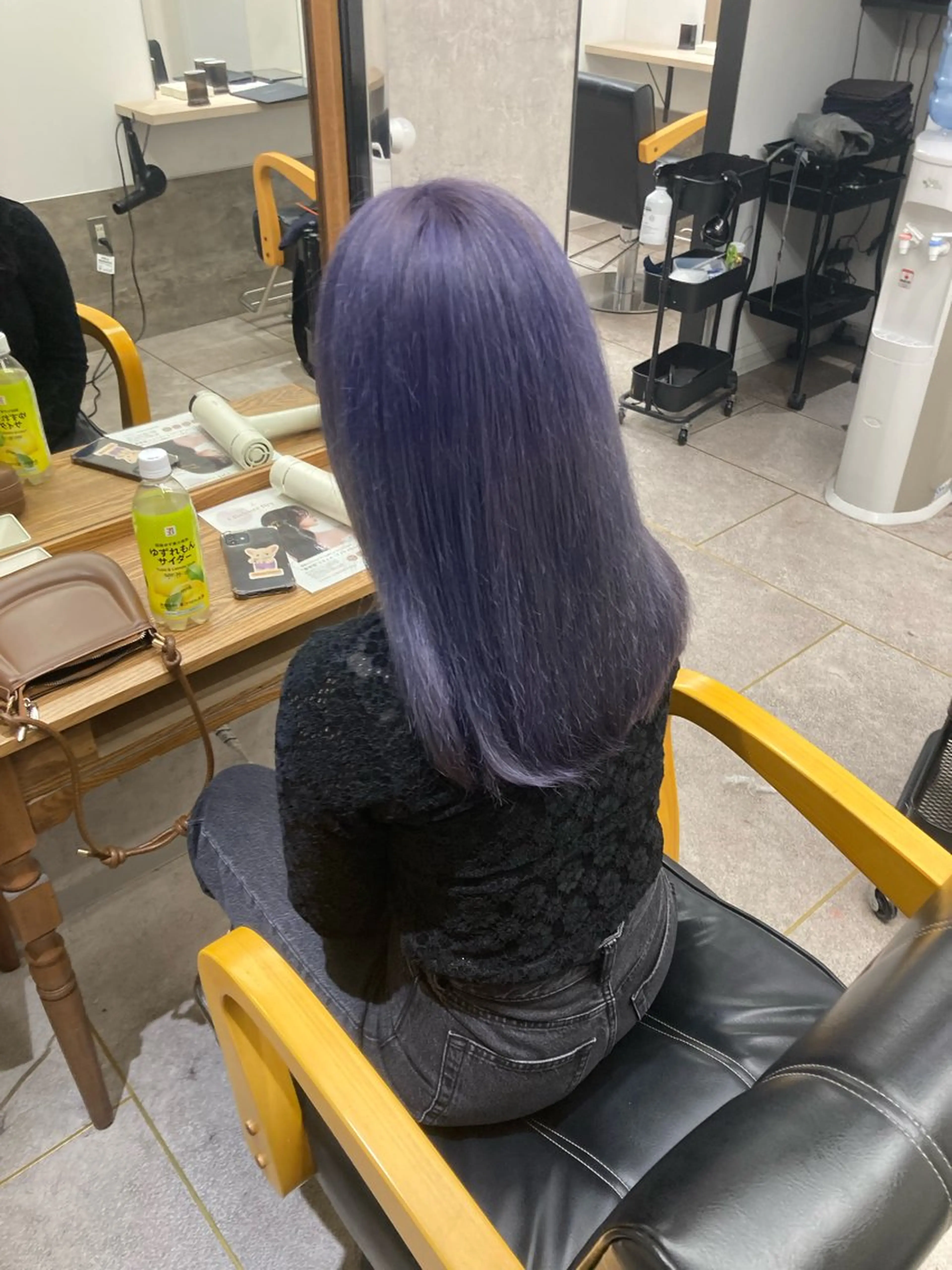 ロング カット ヘアカラー たつや/ハイトーン/ バレイヤージュ/寒色のヘアスタイル