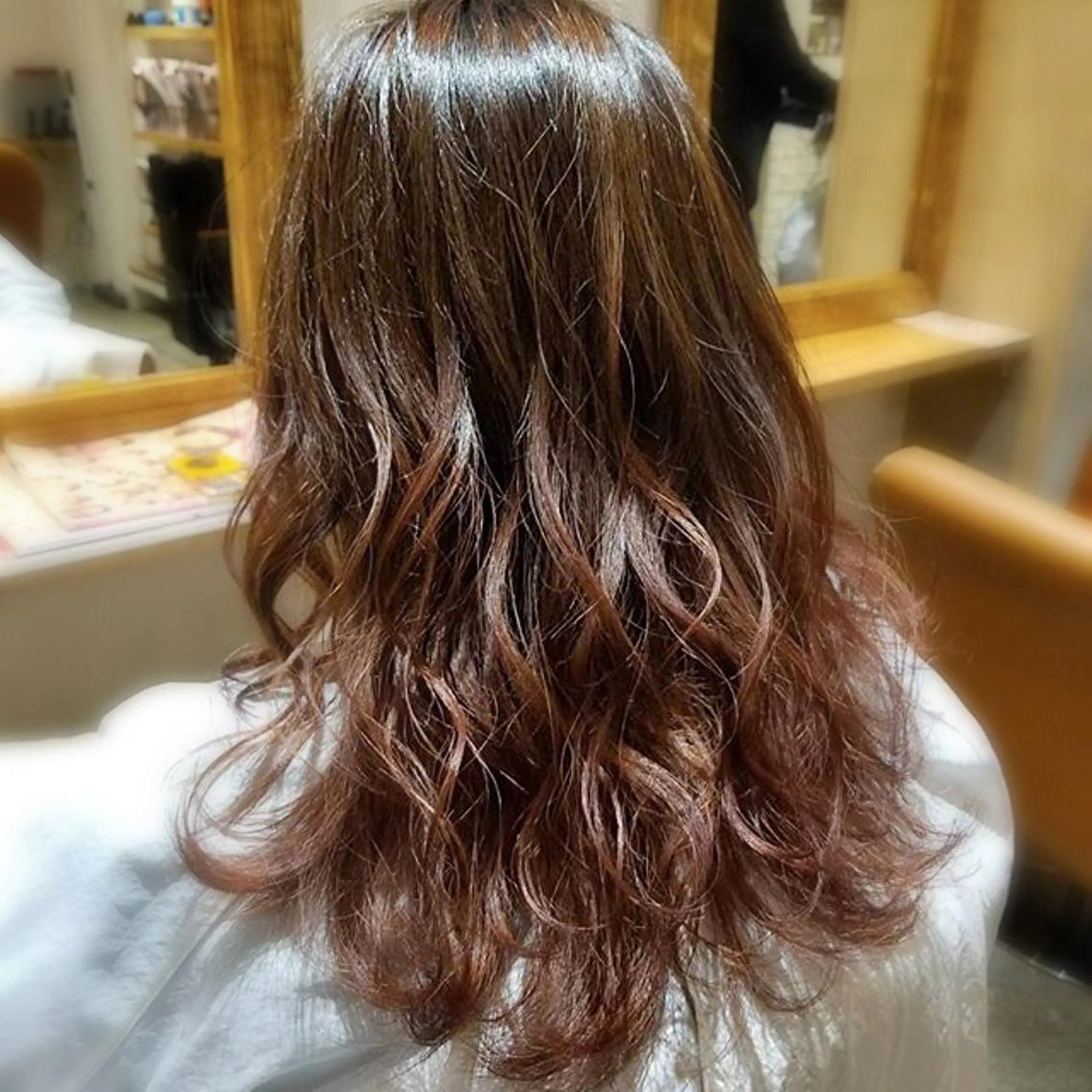 ロング カラー パーマ 髪質改善×矯正🫧 韓国ヘアasamiのヘアスタイル