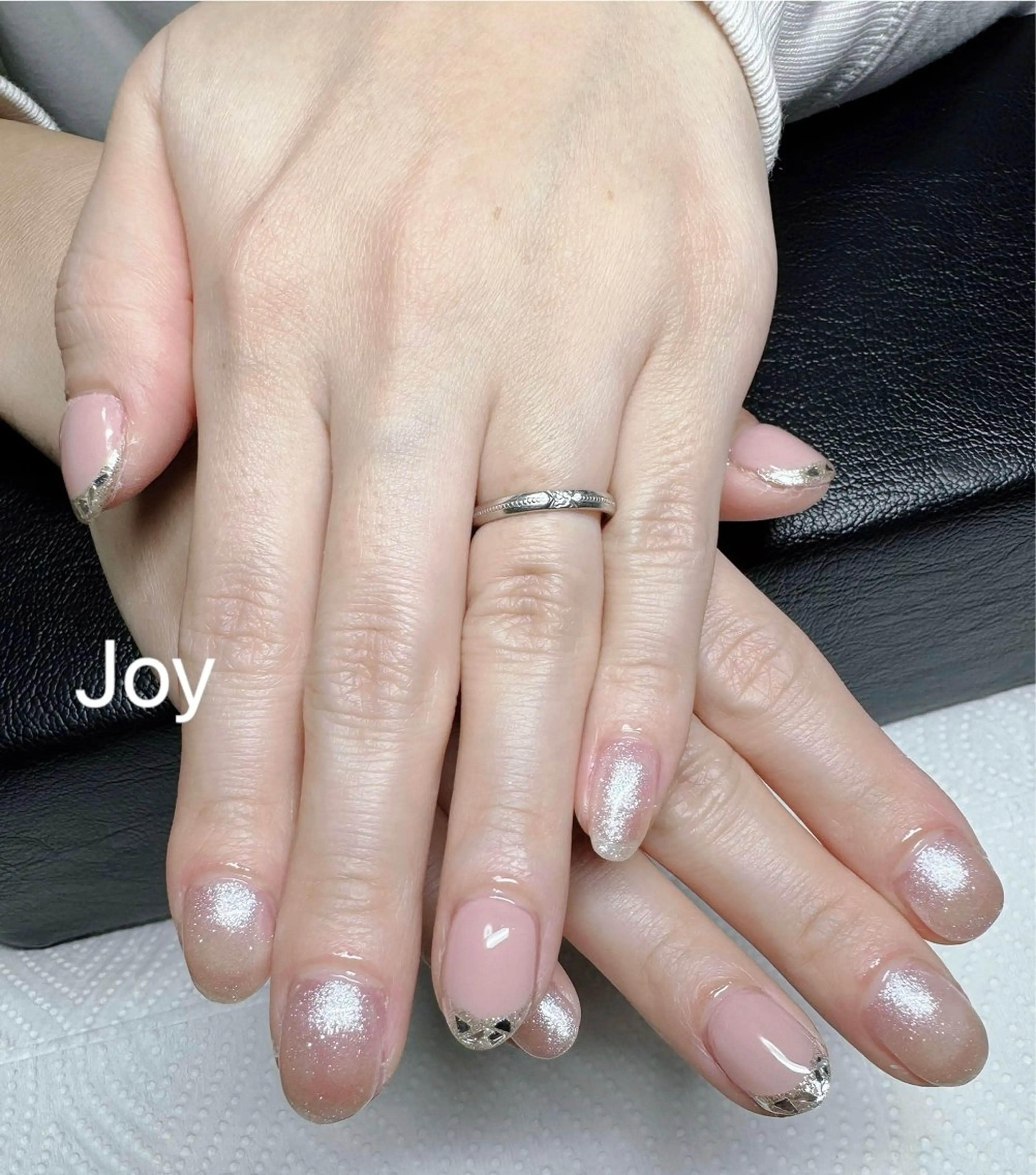 ネイル アートネイル フレンチネイル ガラスフレンチ Nail Salon JOYのネイルデザイン