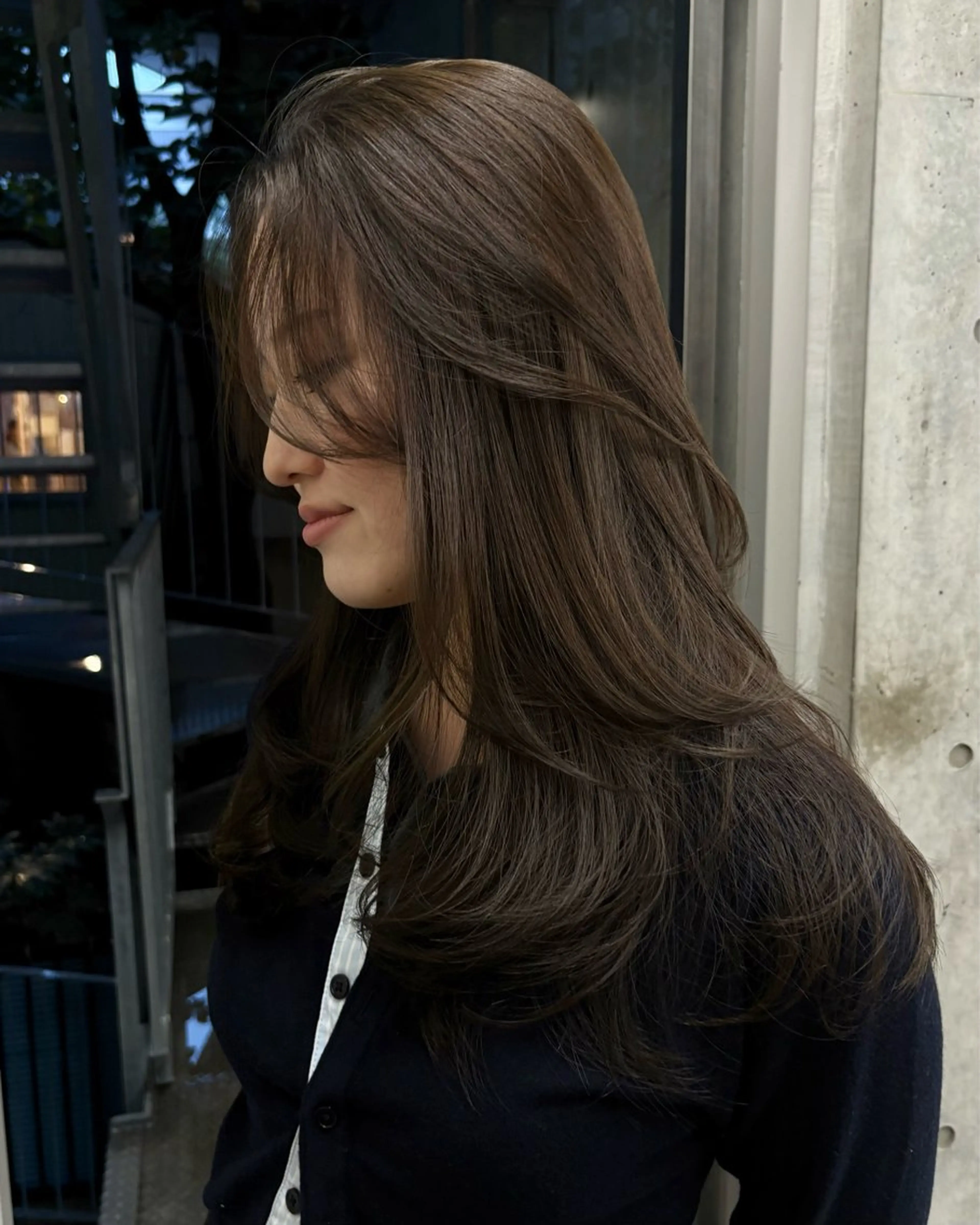 ミディアム カラー カット ヘアカラー トリートメント レイヤー/柔色 カラー/SAkiのヘアスタイル