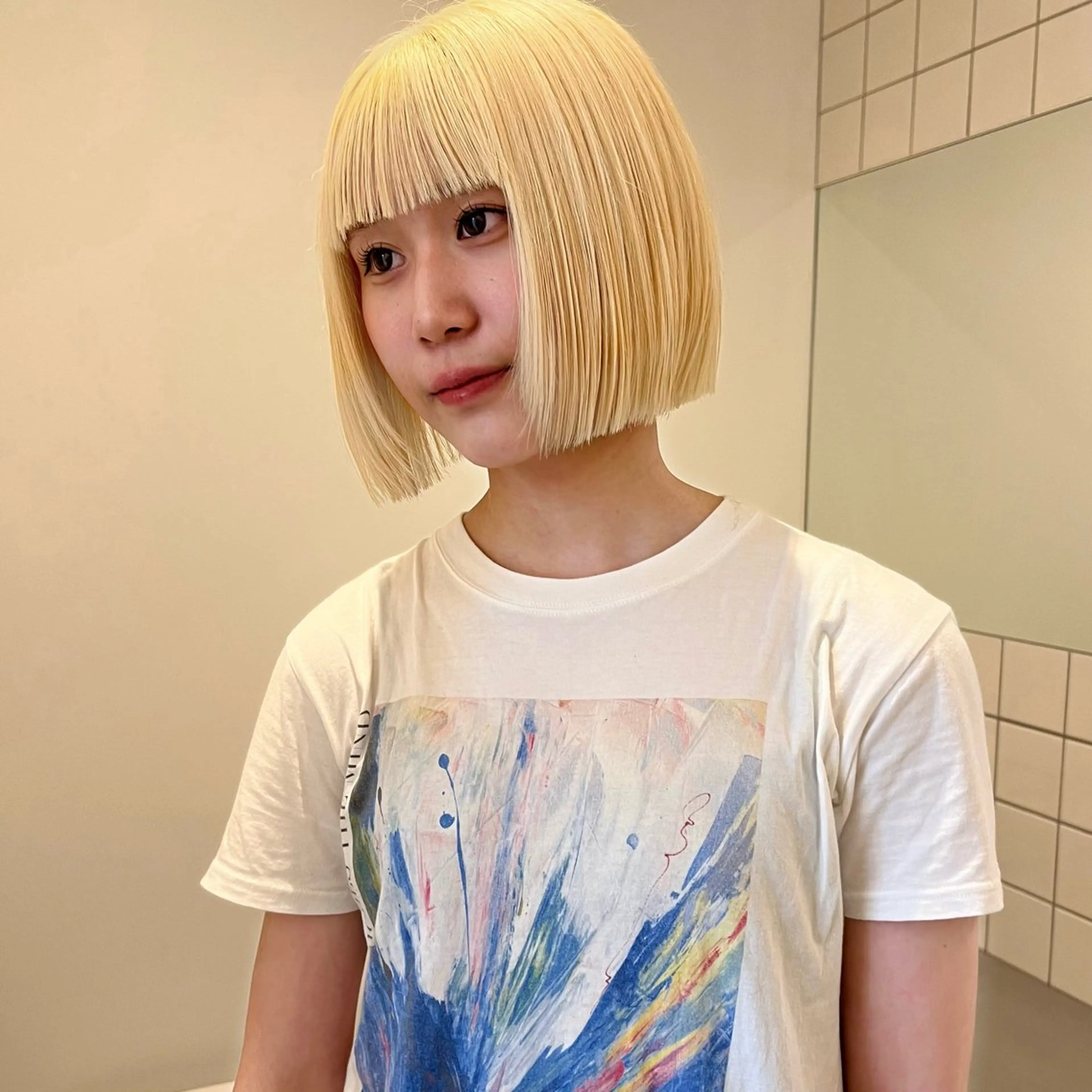 ミディアム ヘアカラー トリートメント 舟橋耀/ブリーチカラ ー/レイヤーカットのヘアスタイル