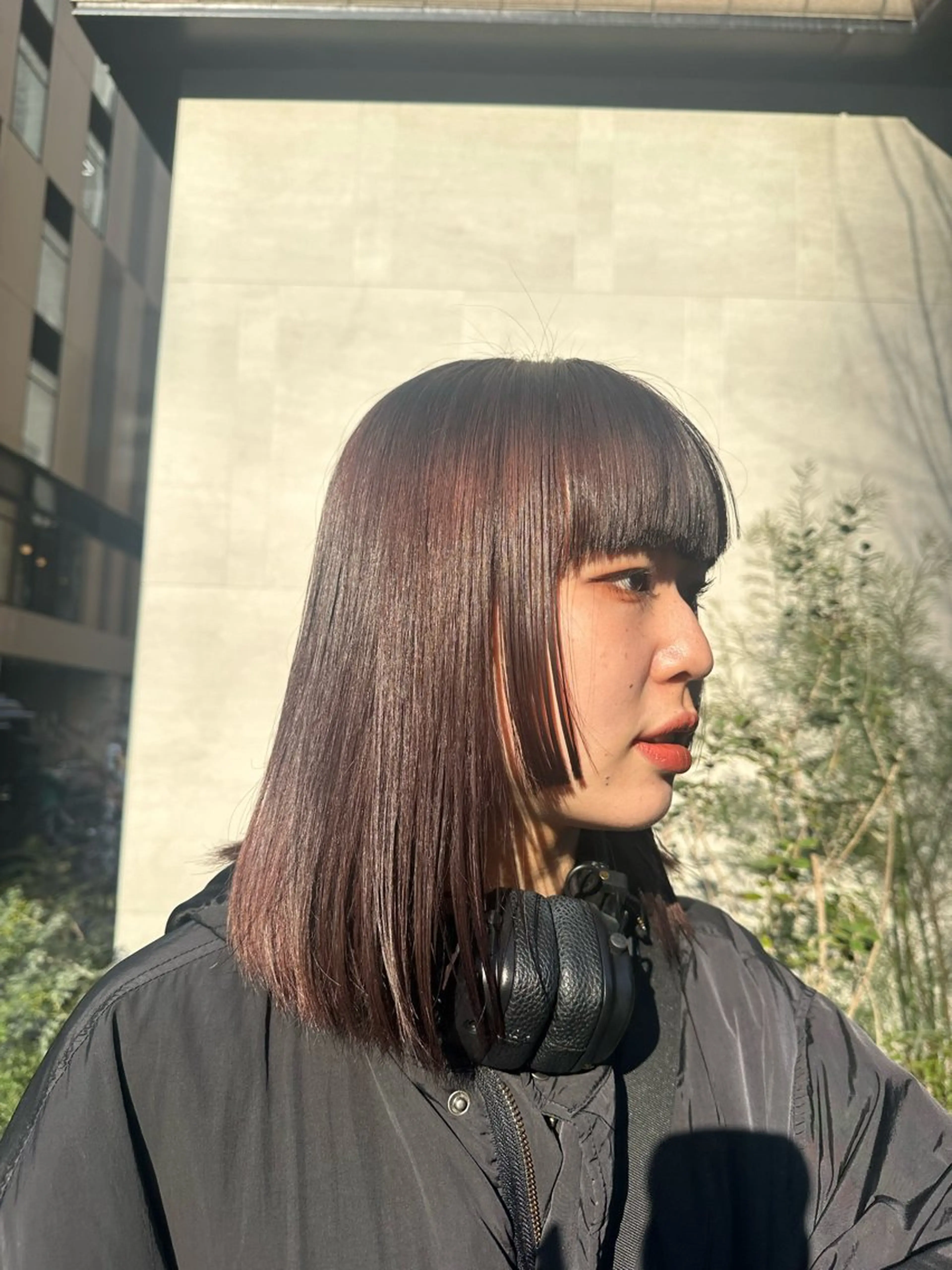 セミロング カラー ヘアアレンジ タイトボブ個性派カラ ーAKANEのヘアスタイル