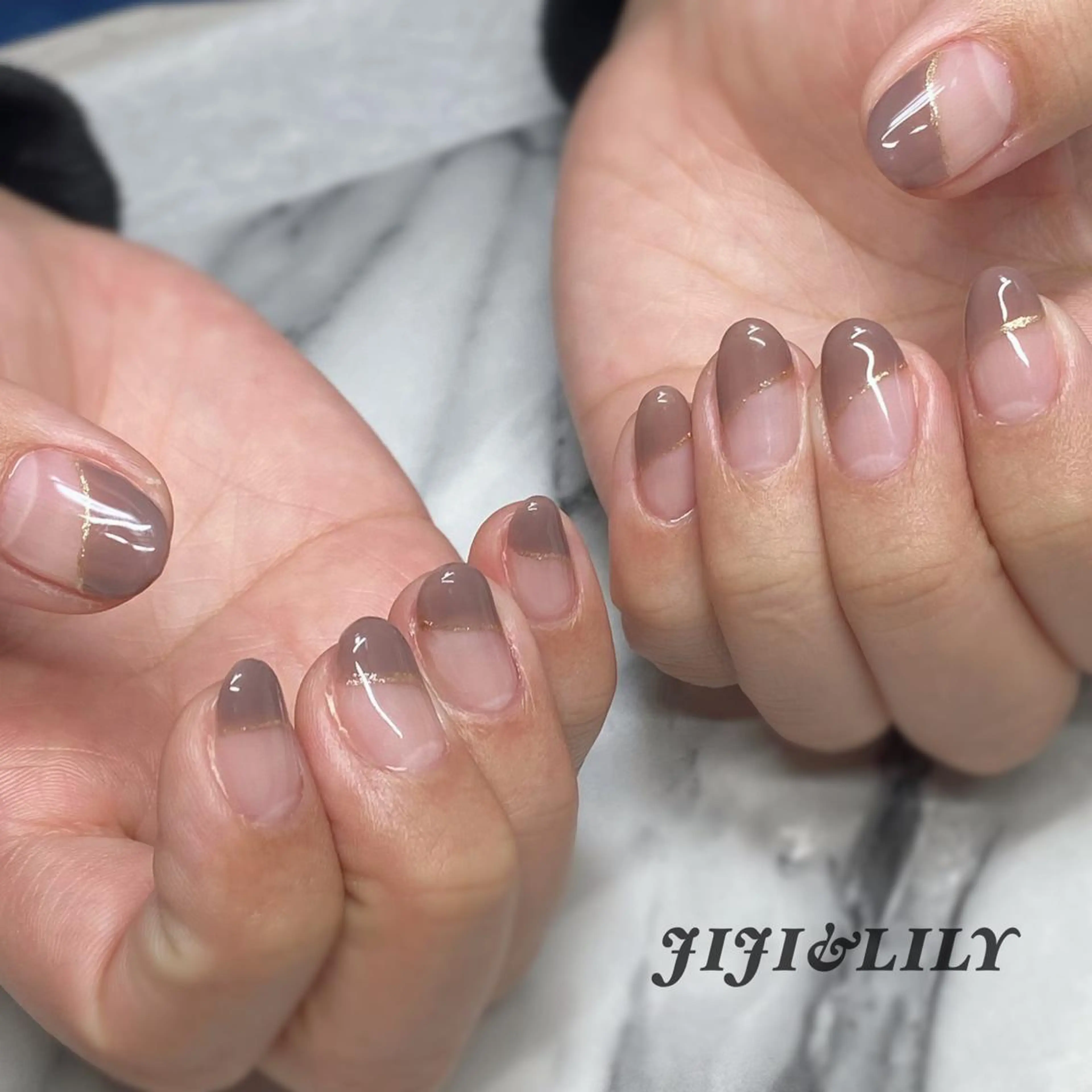 ネイル フレンチネイル 斜めフレンチ ハンドネイル 豊田 圭子のネイルデザイン